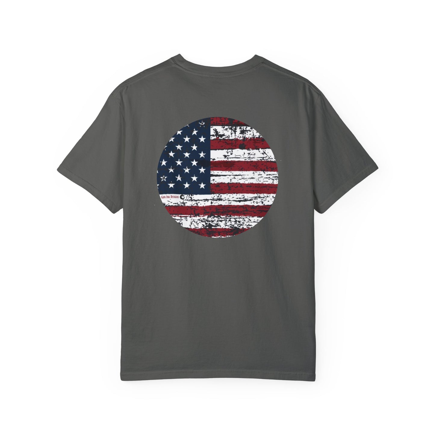 Garment-Dyed T-shirt - American Flag circle