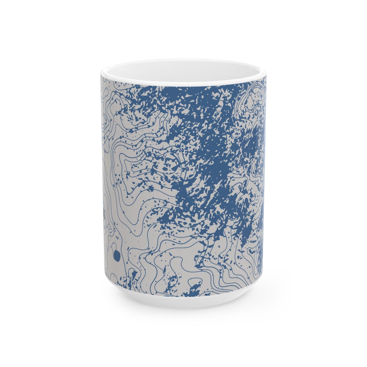 Ceramic Mug, (11oz, 15oz) - Blue Topo