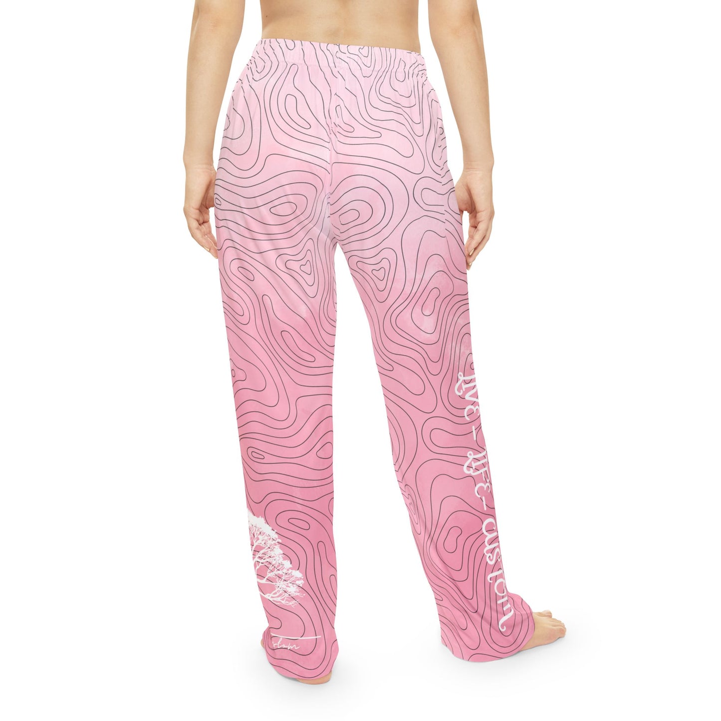 Women's Pajama Pants - Pink with White Tree