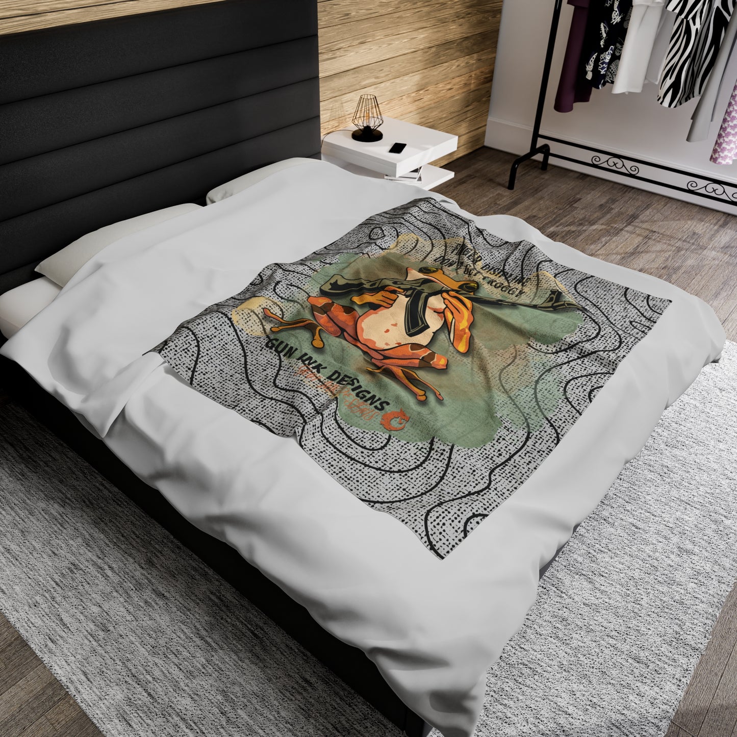 Velveteen Plush Blanket - Don't Get Froggy