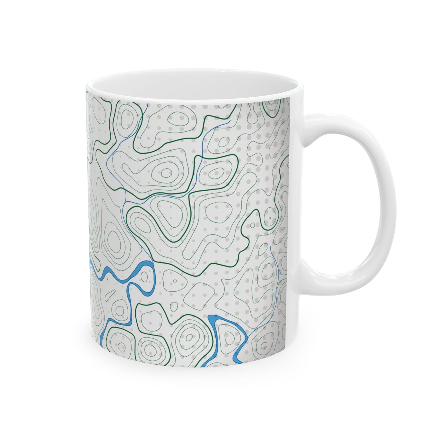 Topographic Ceramic Mug – Perfect for Outdoor Enthusiasts & Coffee Lovers