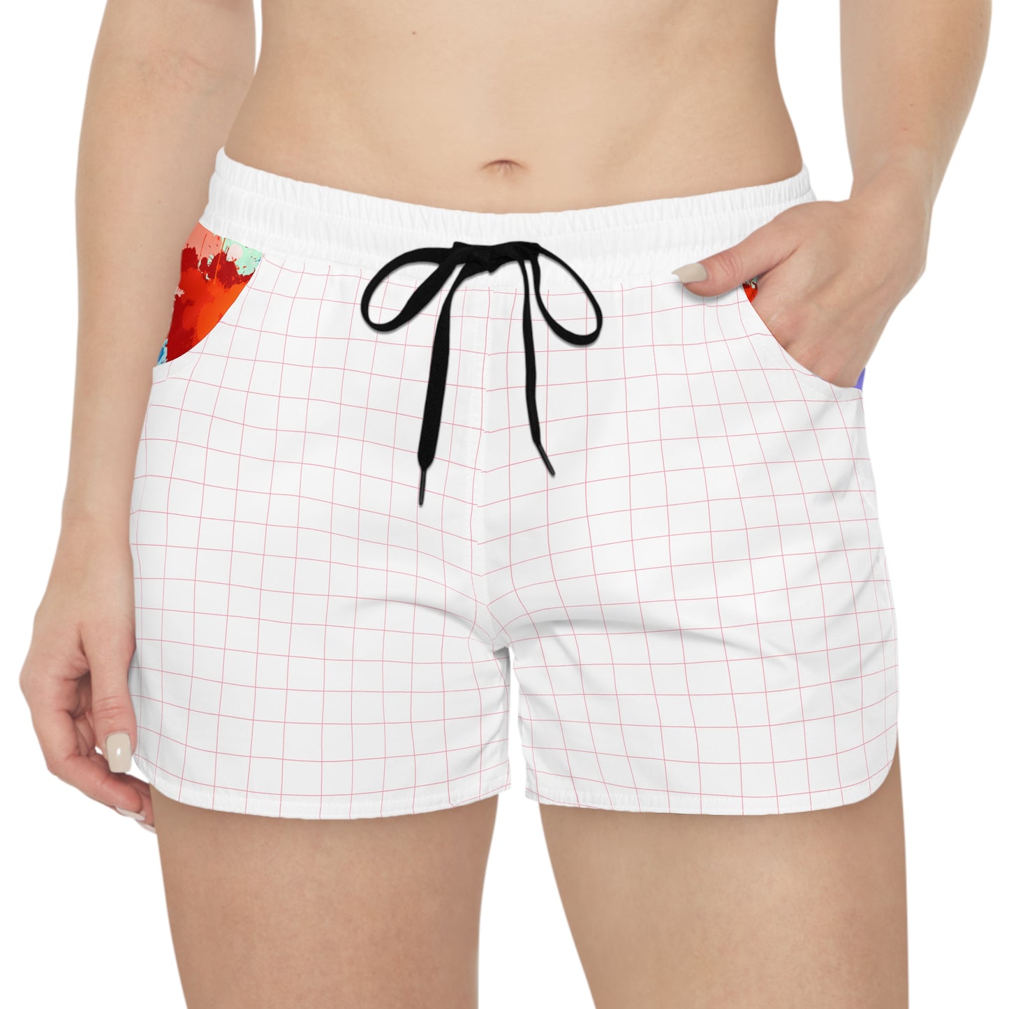 Women's Casual Shorts - Pink Check