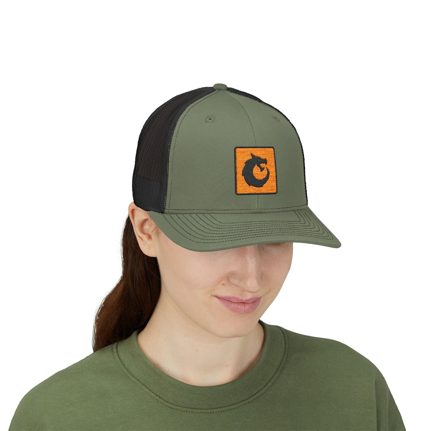 Snapback Trucker Cap - Orange Patch