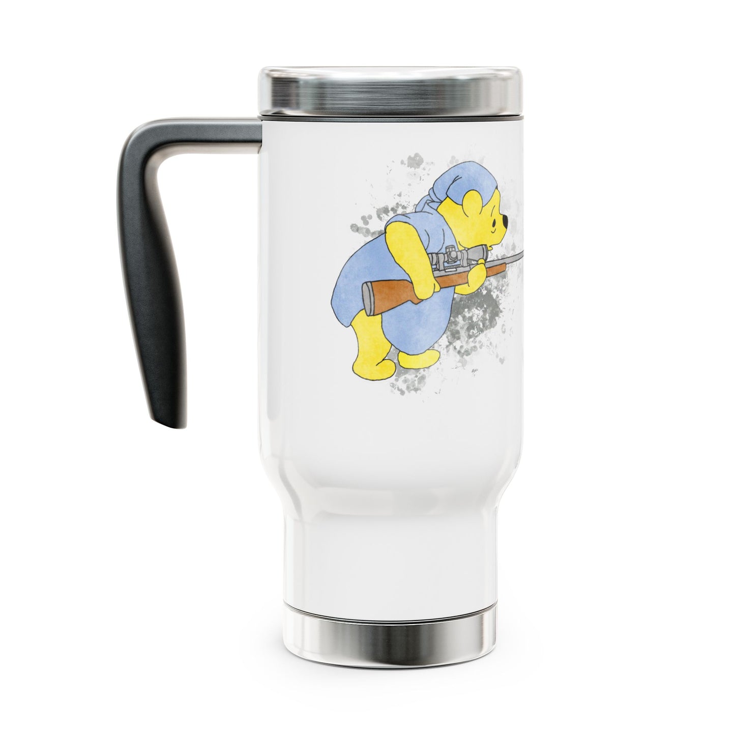 Stainless Steel Travel Mug with Handle, 14oz - Stay Strapped