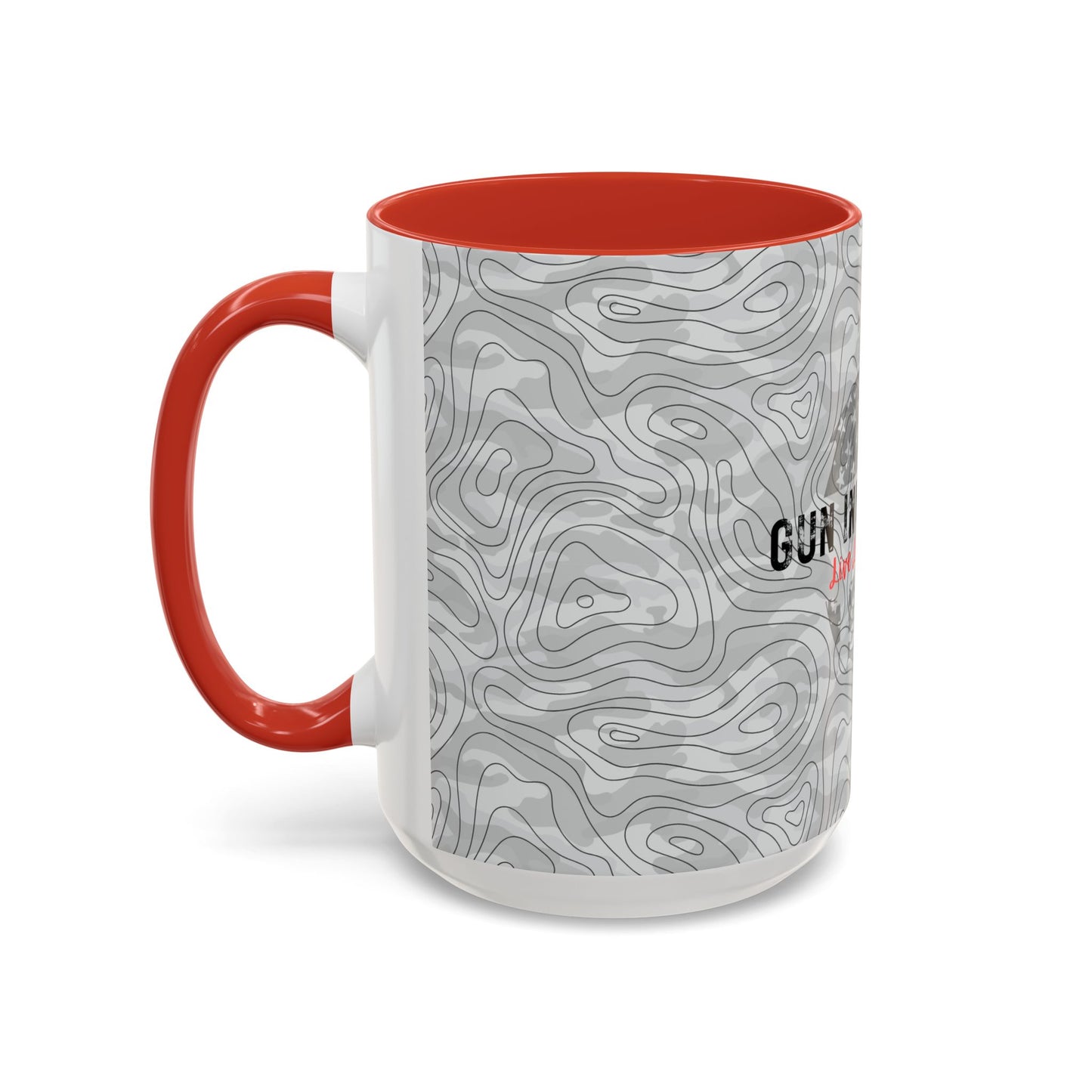 Accent Coffee Mug (11, 15oz) - Gray Topo Logo