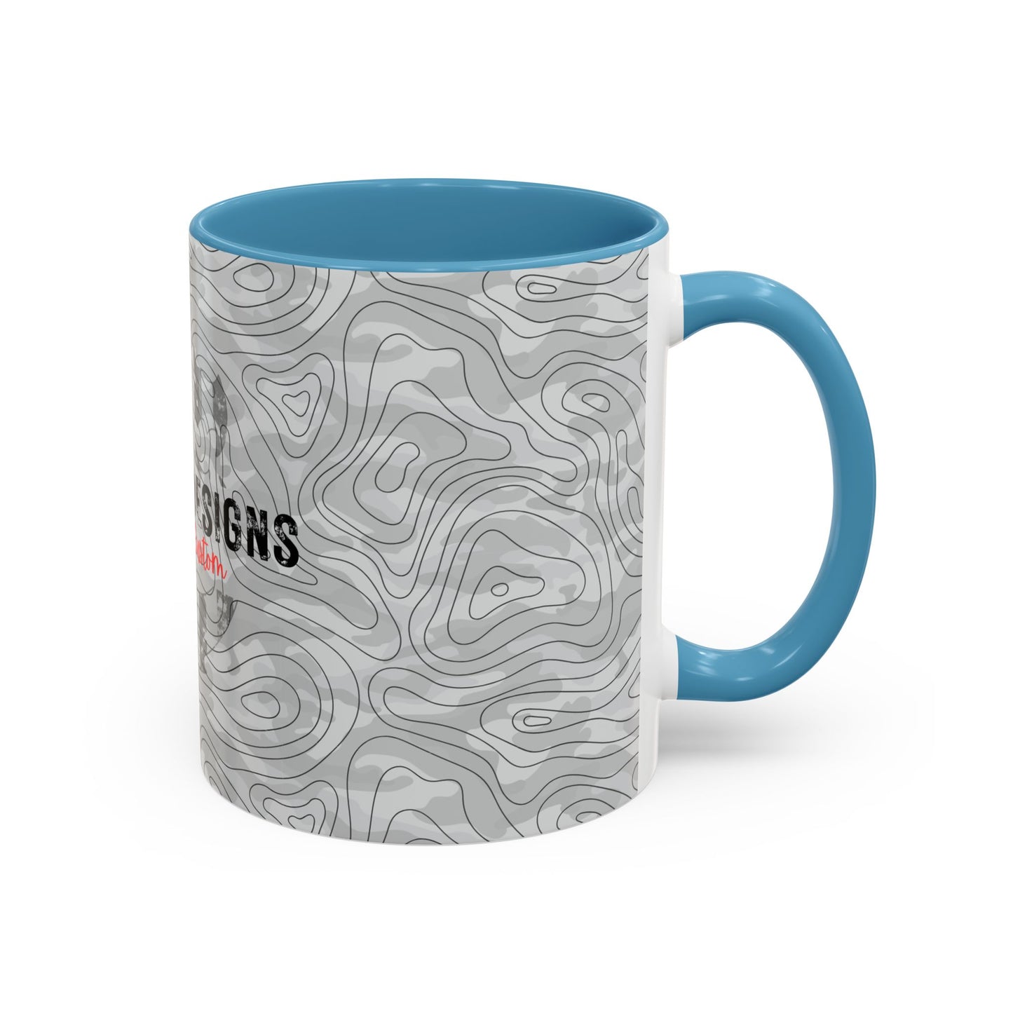 Accent Coffee Mug (11, 15oz) - Gray Topo Logo