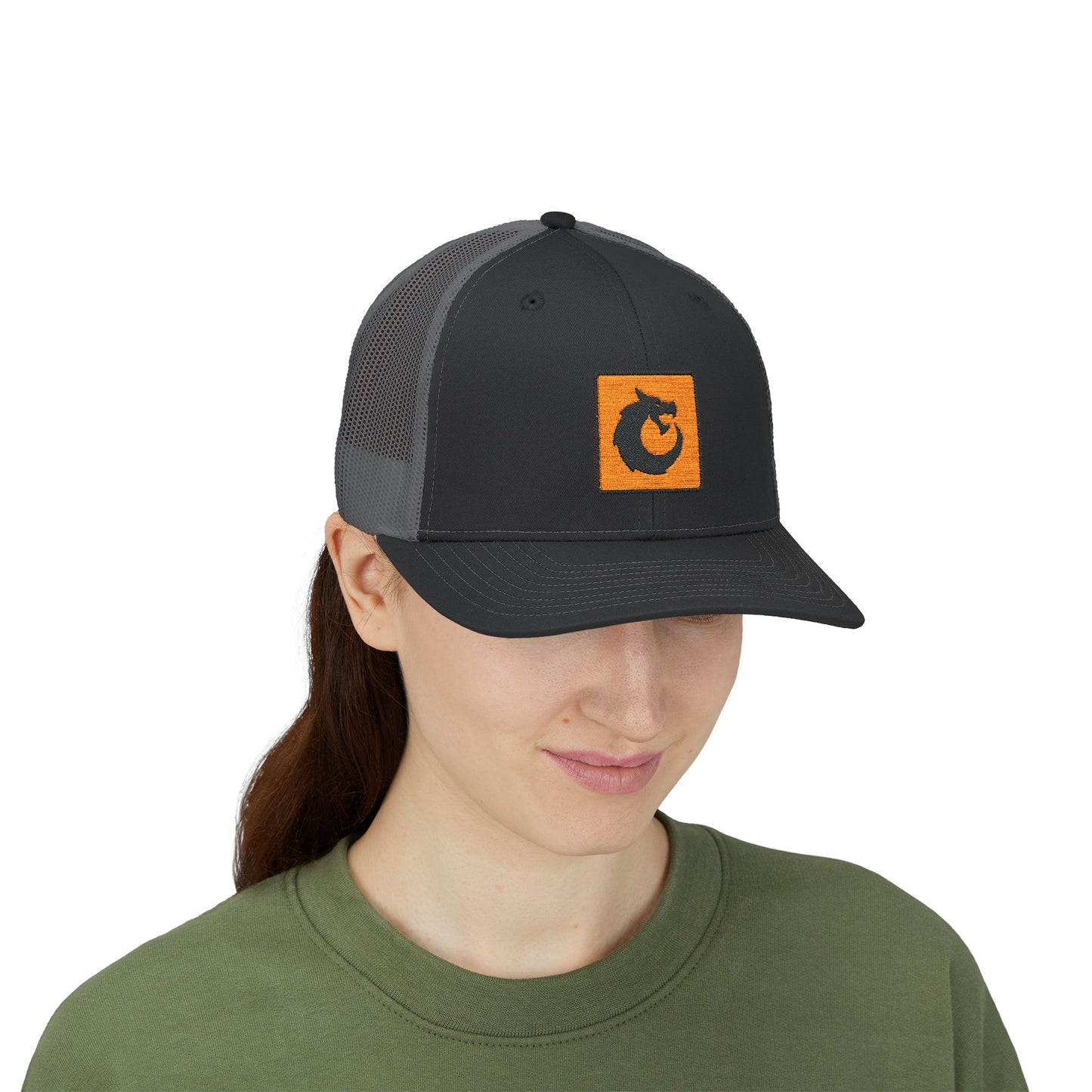 Snapback Trucker Cap - Orange Patch