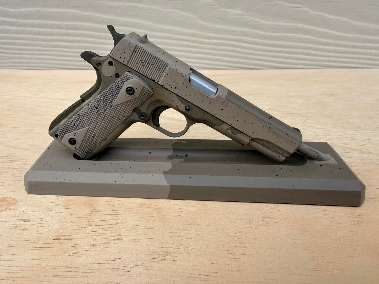 GoatGuns 1911 Tan, camo, distressed.