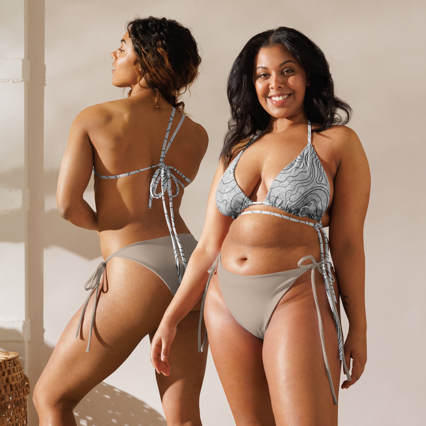String bikini top - Gray Topo