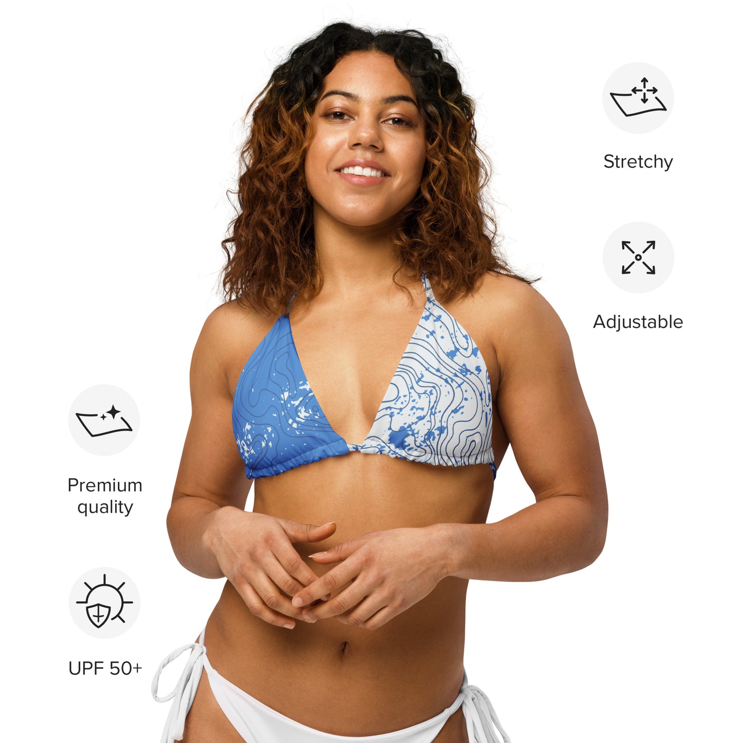 String bikini top - Blue Topo