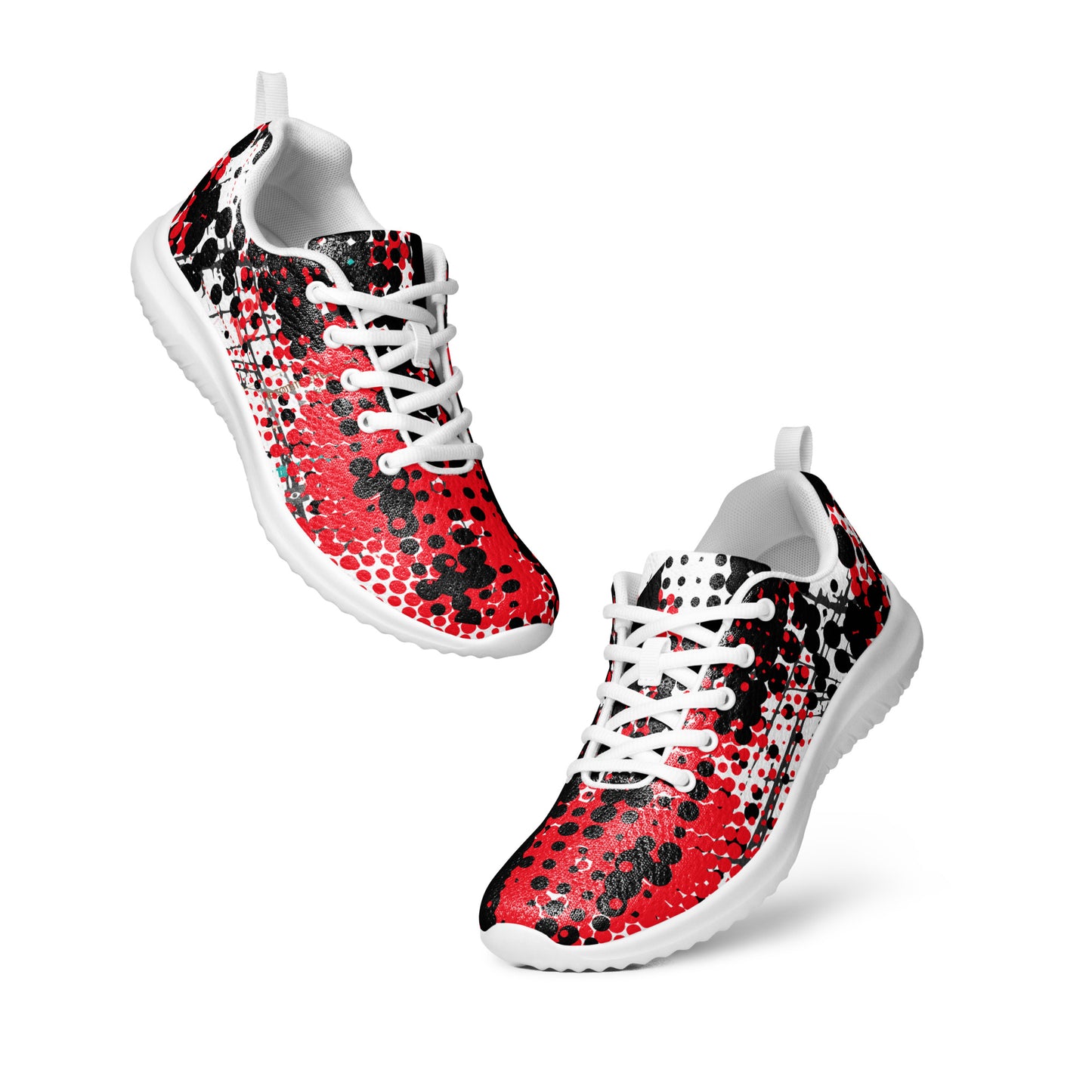 Women’s athletic shoes - Black and Red Half Tones