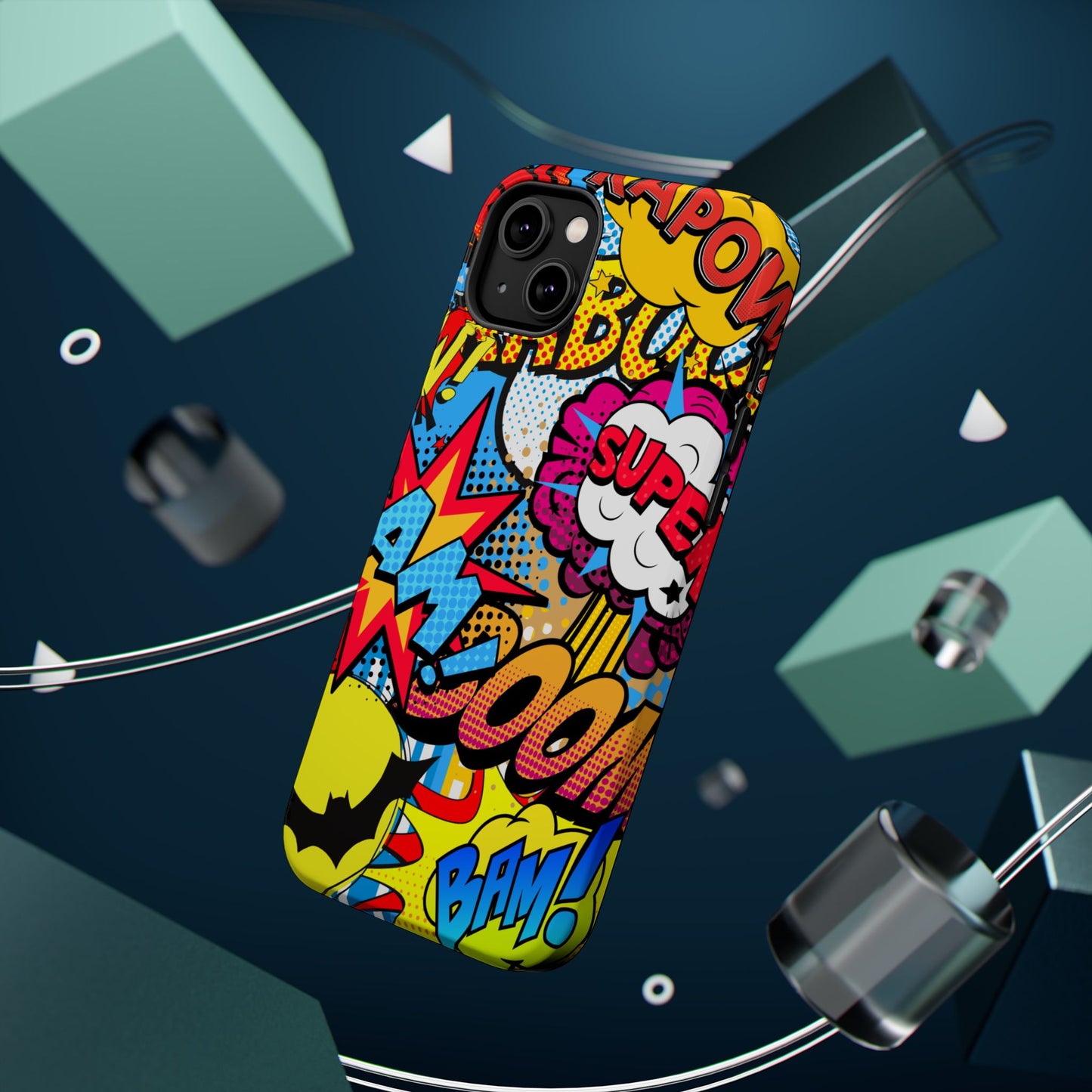 Comic Book Pop Art Phone Case - Magnetic Tough Cases for Superhero Lovers, Fun and Colorful Cell Cover