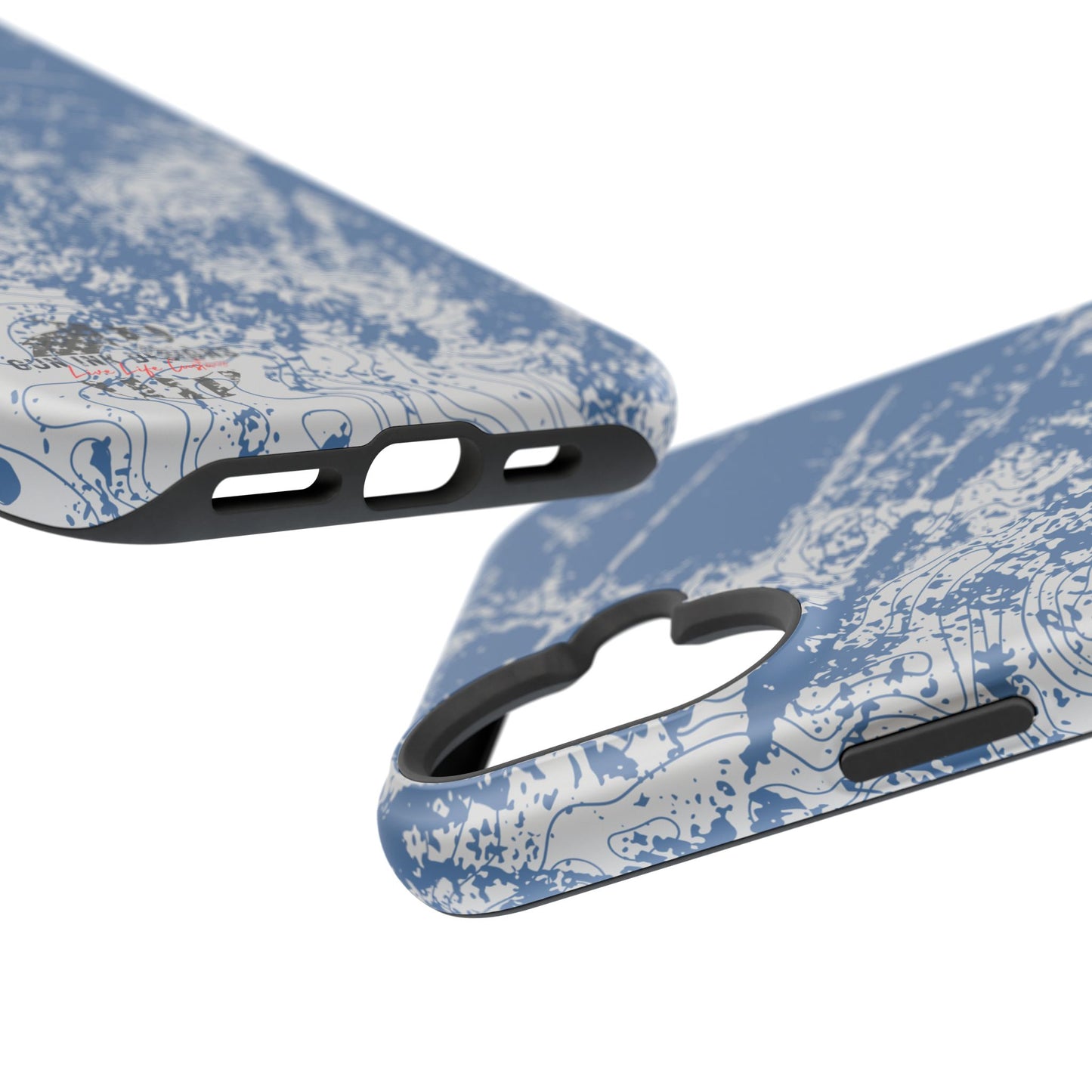 Magnetic Tough Phone Cases - Blue topo camo