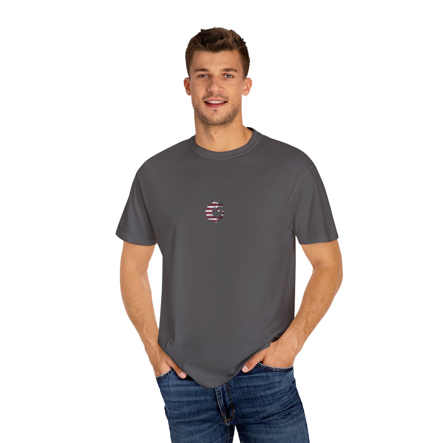 Garment-Dyed T-shirt - American Flag circle