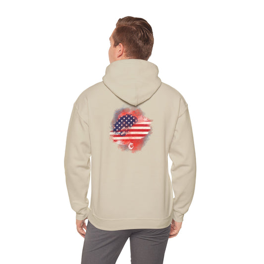 Heavy Blend™ Hooded Sweatshirt - Red Watercolor Flag