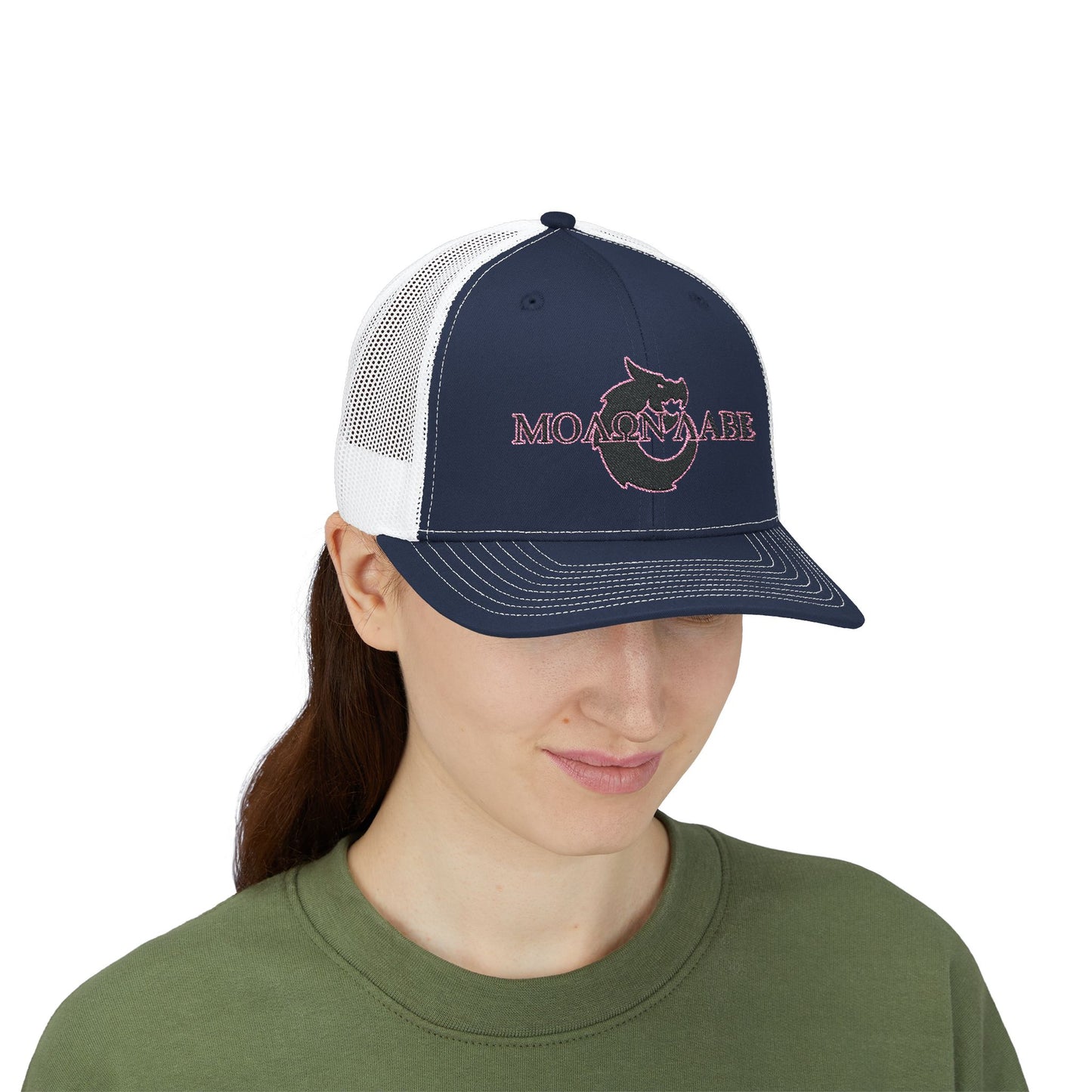 Snapback Trucker Cap - Molon Labe Pink Stitch
