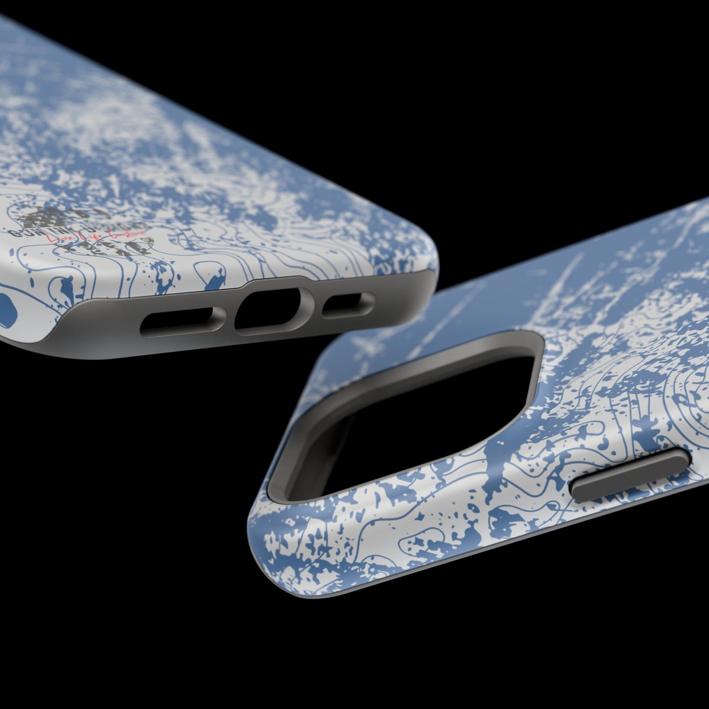 Magnetic Tough Phone Cases - Blue topo camo