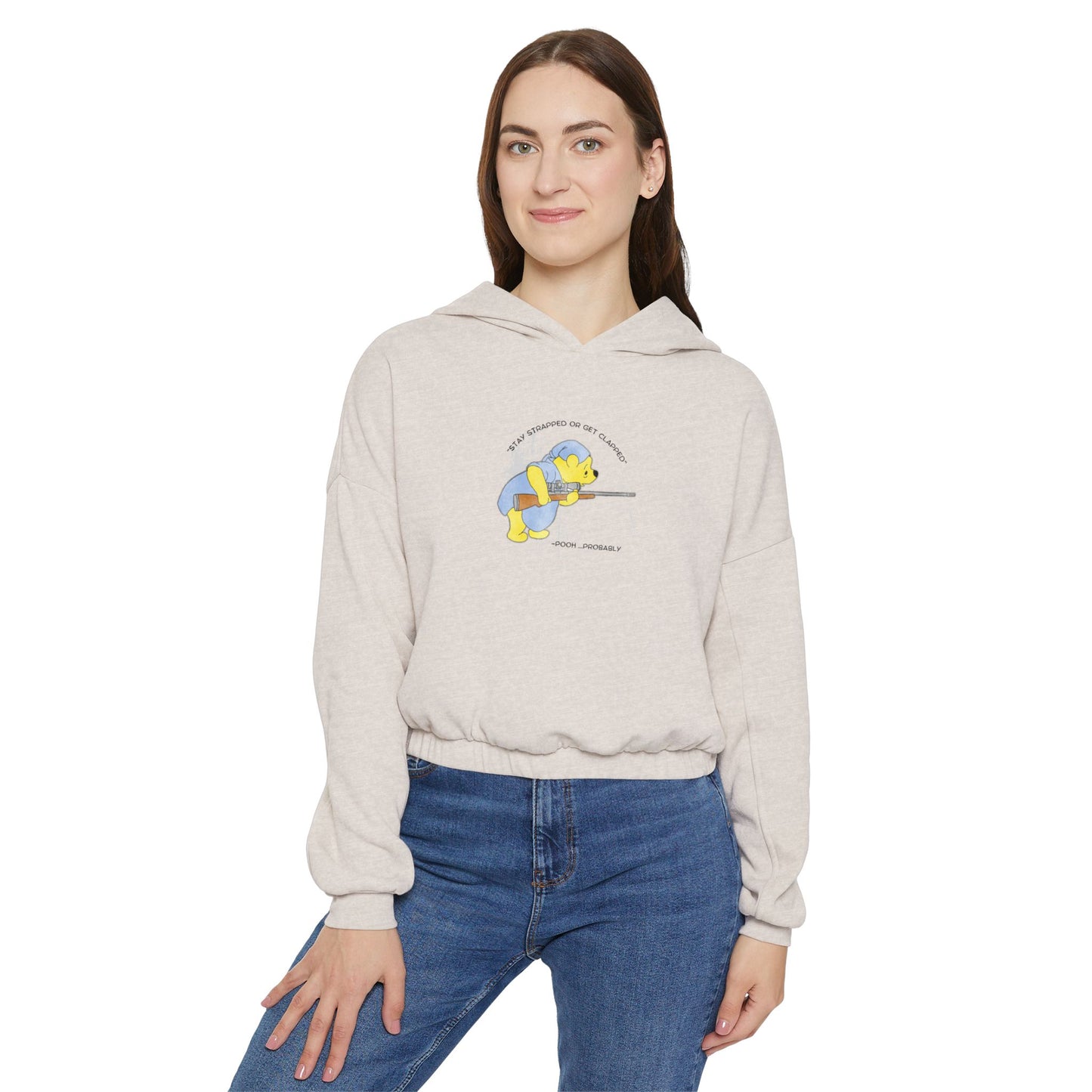 Women's Cinched Bottom Hoodie - Stay strapped