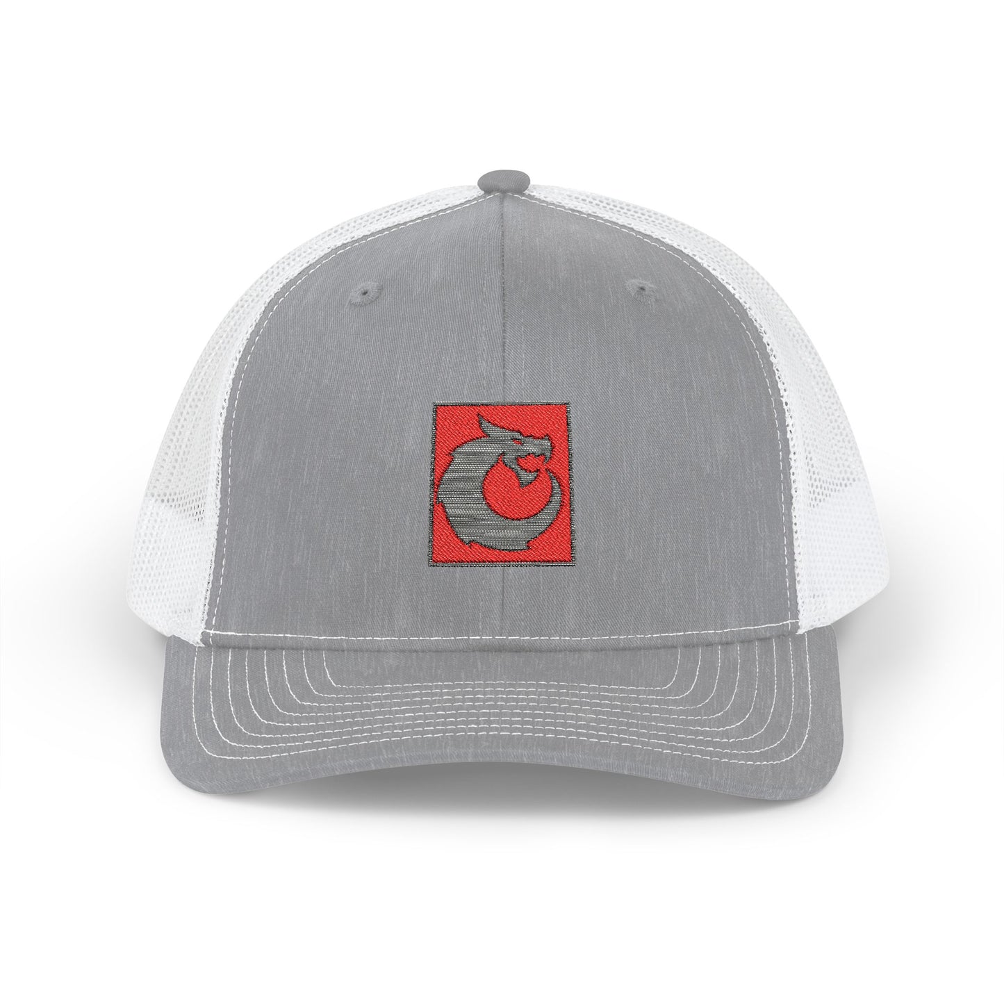 Snapback Trucker Cap - Gray Red Dragon