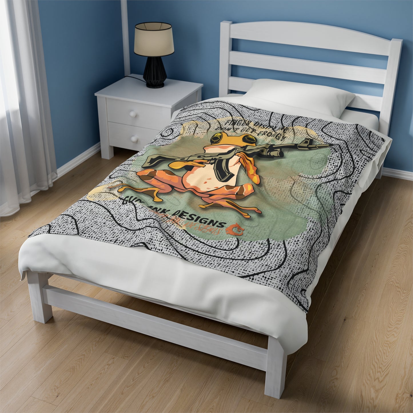 Velveteen Plush Blanket - Don't Get Froggy