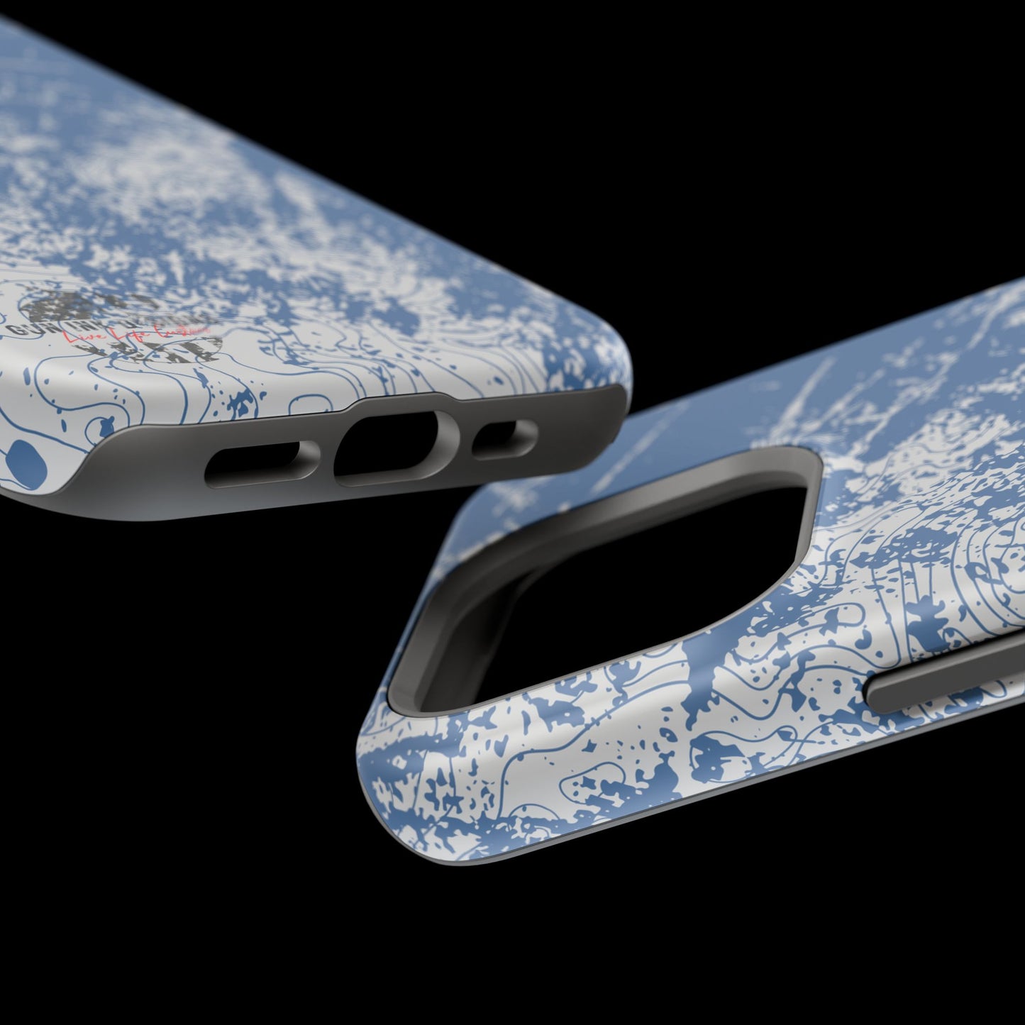 Magnetic Tough Phone Cases - Blue topo camo