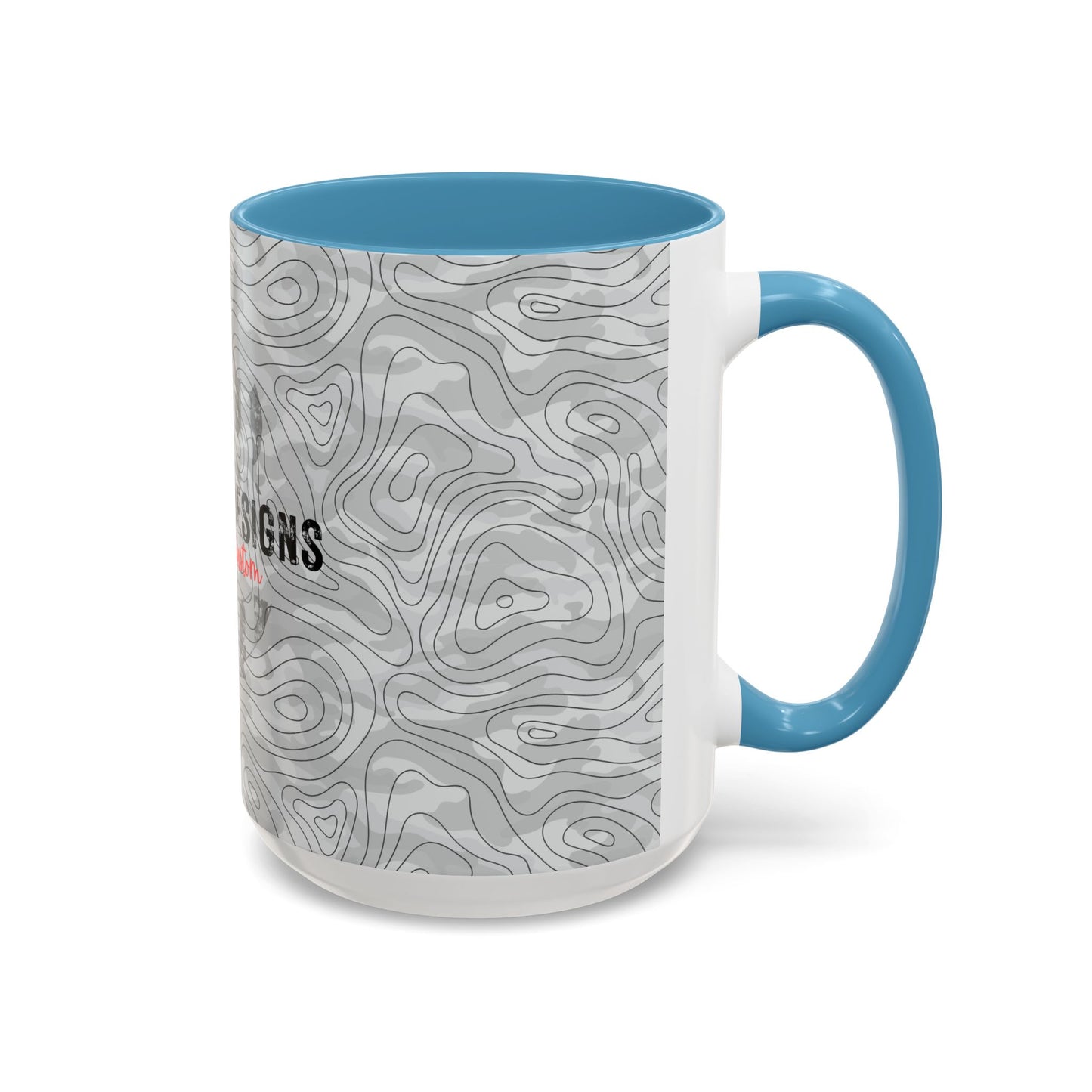 Accent Coffee Mug (11, 15oz) - Gray Topo Logo