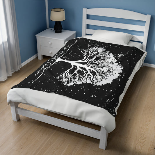 Velveteen Plush Blanket - The White Tree