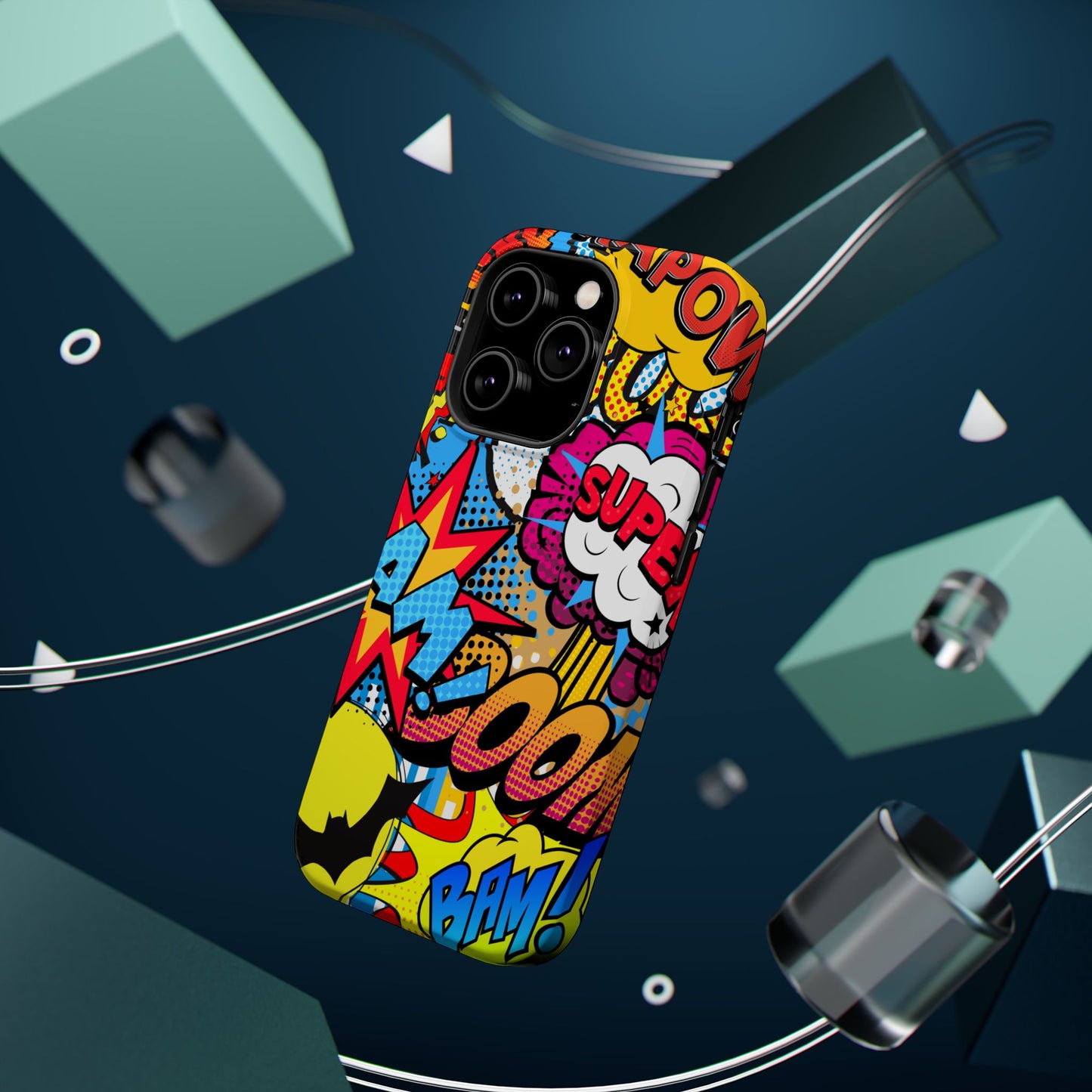 Comic Book Pop Art Phone Case - Magnetic Tough Cases for Superhero Lovers, Fun and Colorful Cell Cover