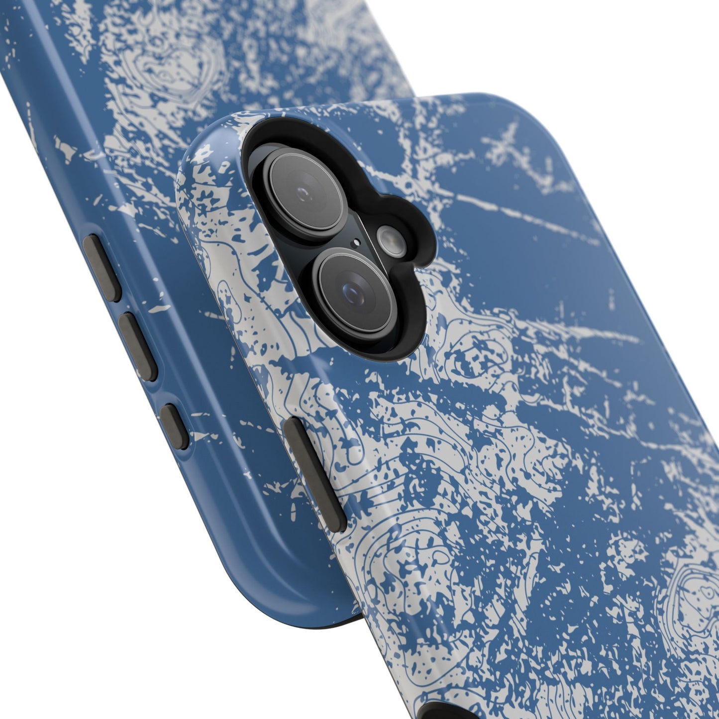 Magnetic Tough Phone Cases - Blue topo camo
