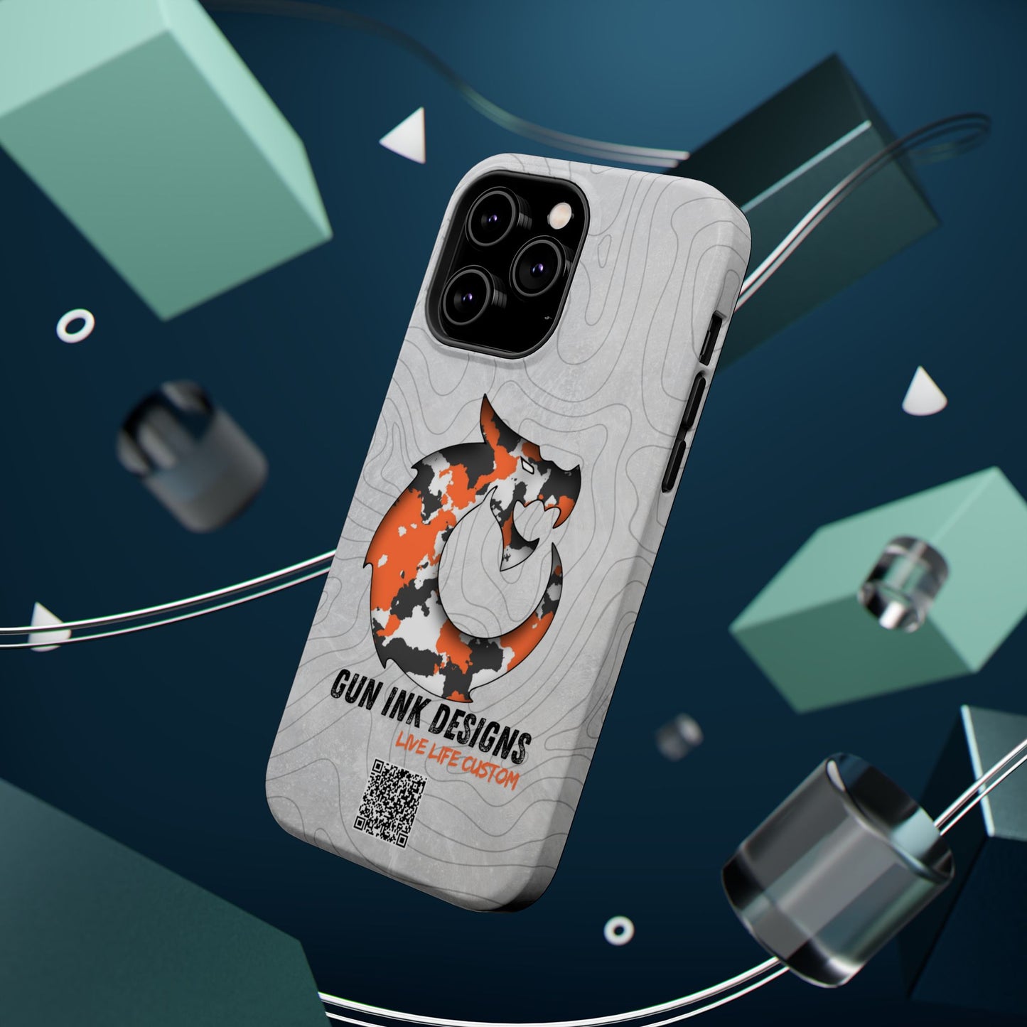 Magnetic Tough Cases - Topo QR code