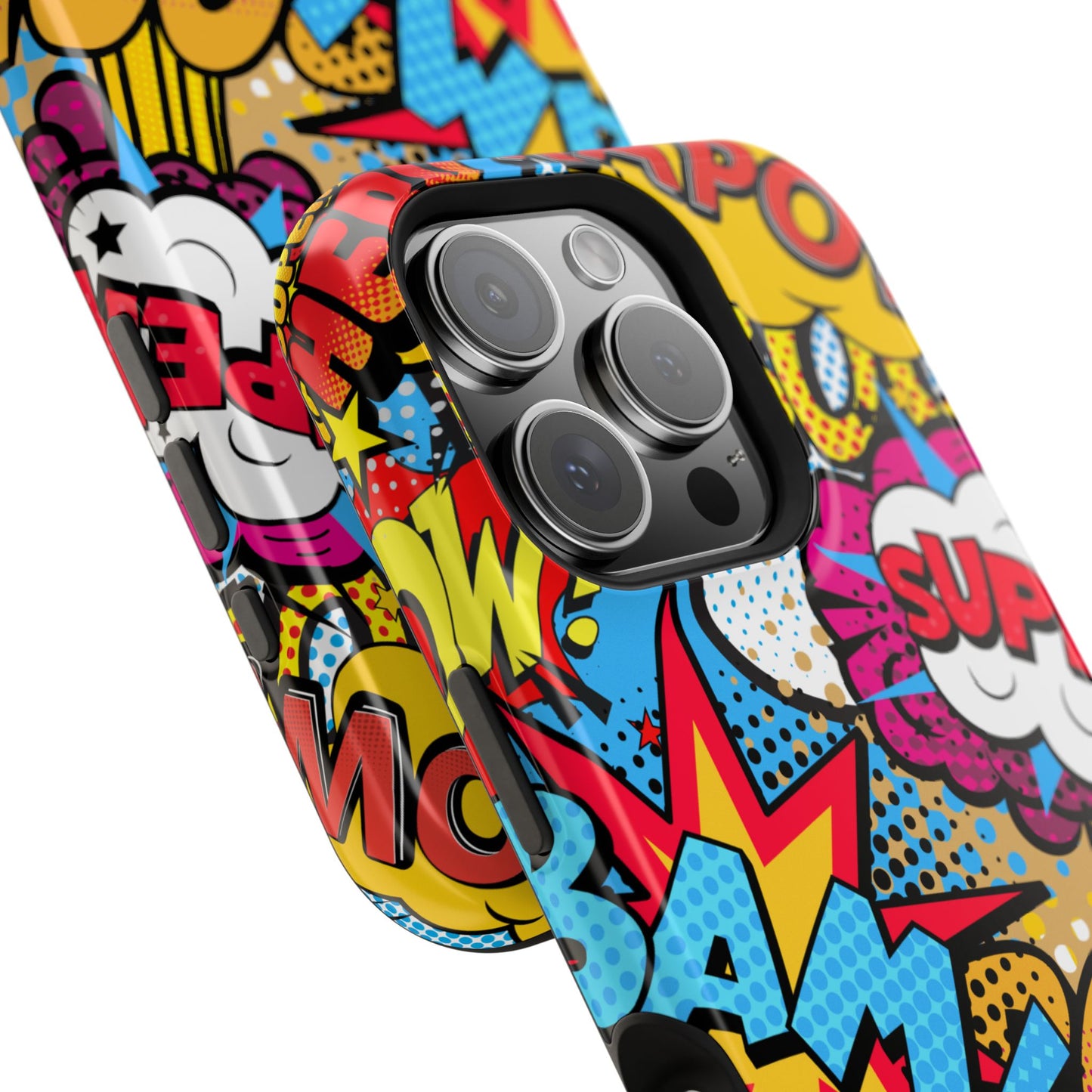 Comic Book Pop Art Phone Case - Magnetic Tough Cases for Superhero Lovers, Fun and Colorful Cell Cover