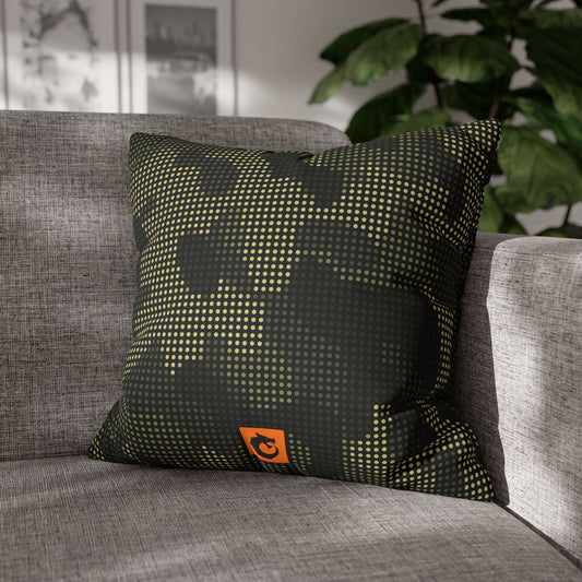 Spun Polyester Square Pillowcase - Green Tech Camo