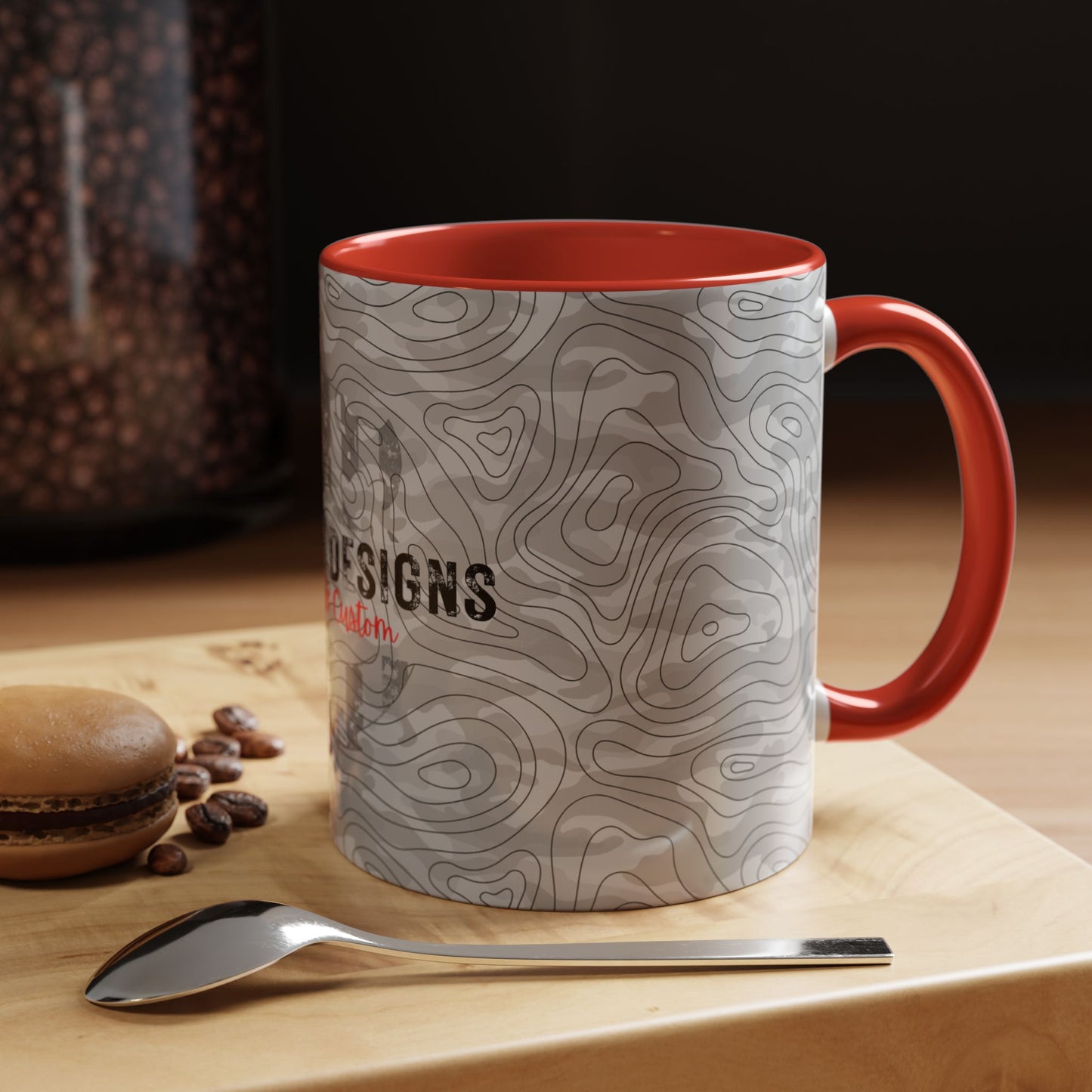 Accent Coffee Mug (11, 15oz) - Gray Topo Logo