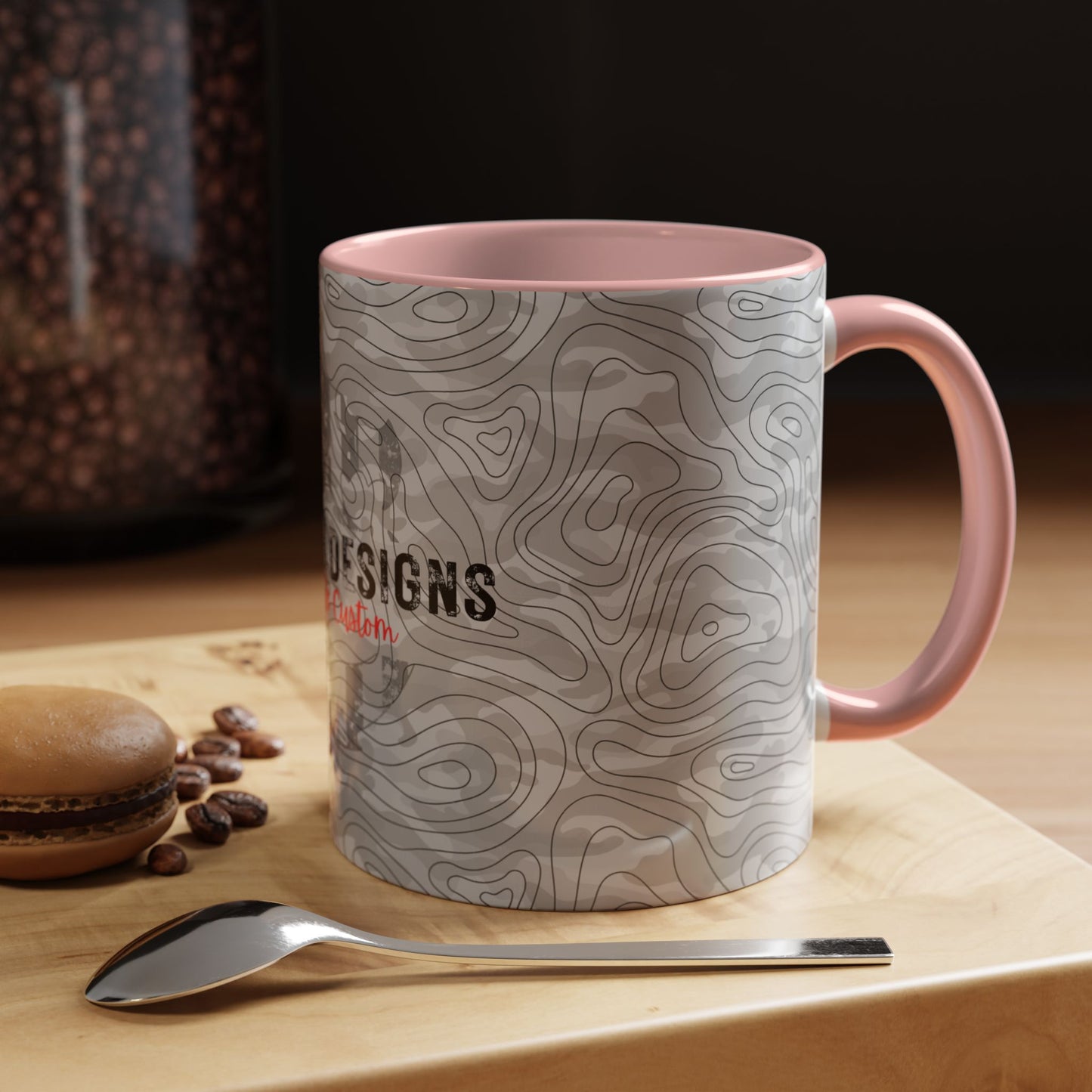 Accent Coffee Mug (11, 15oz) - Gray Topo Logo