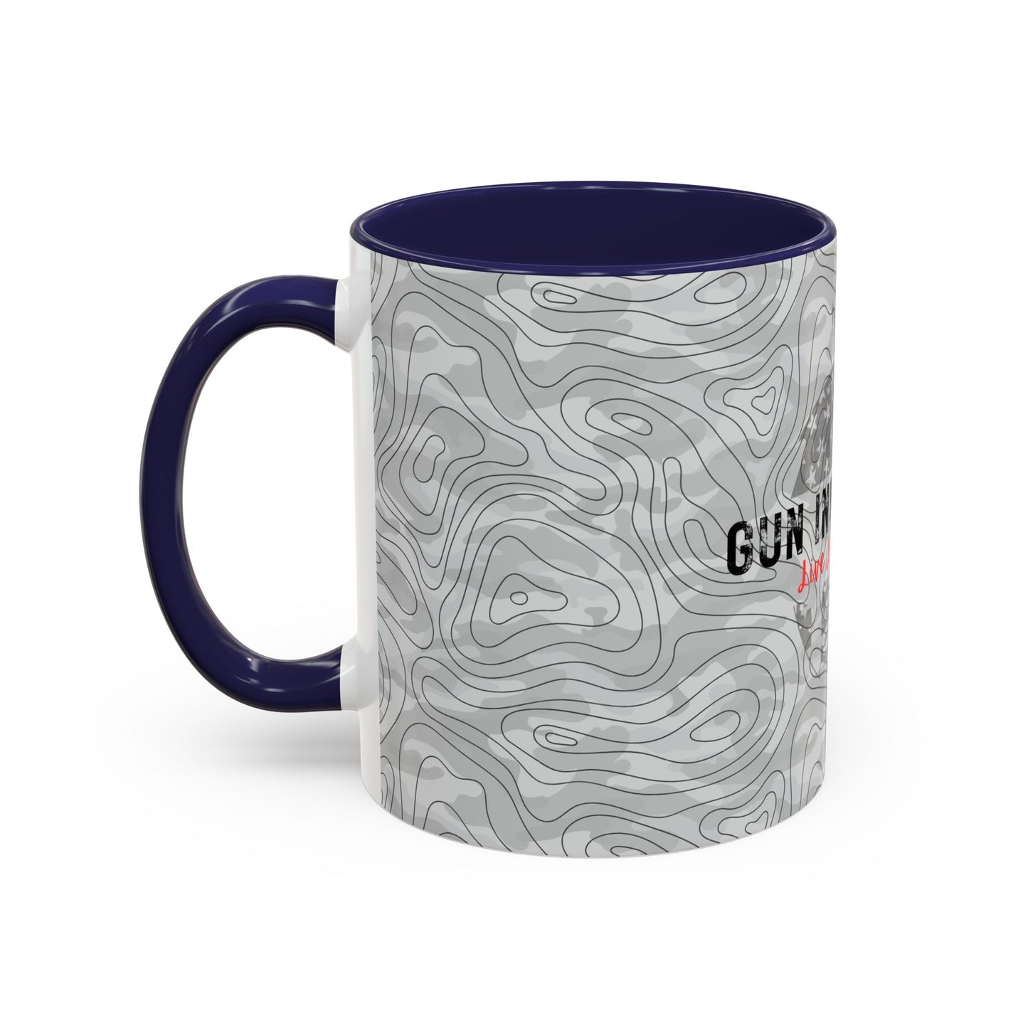 Accent Coffee Mug (11, 15oz) - Gray Topo Logo