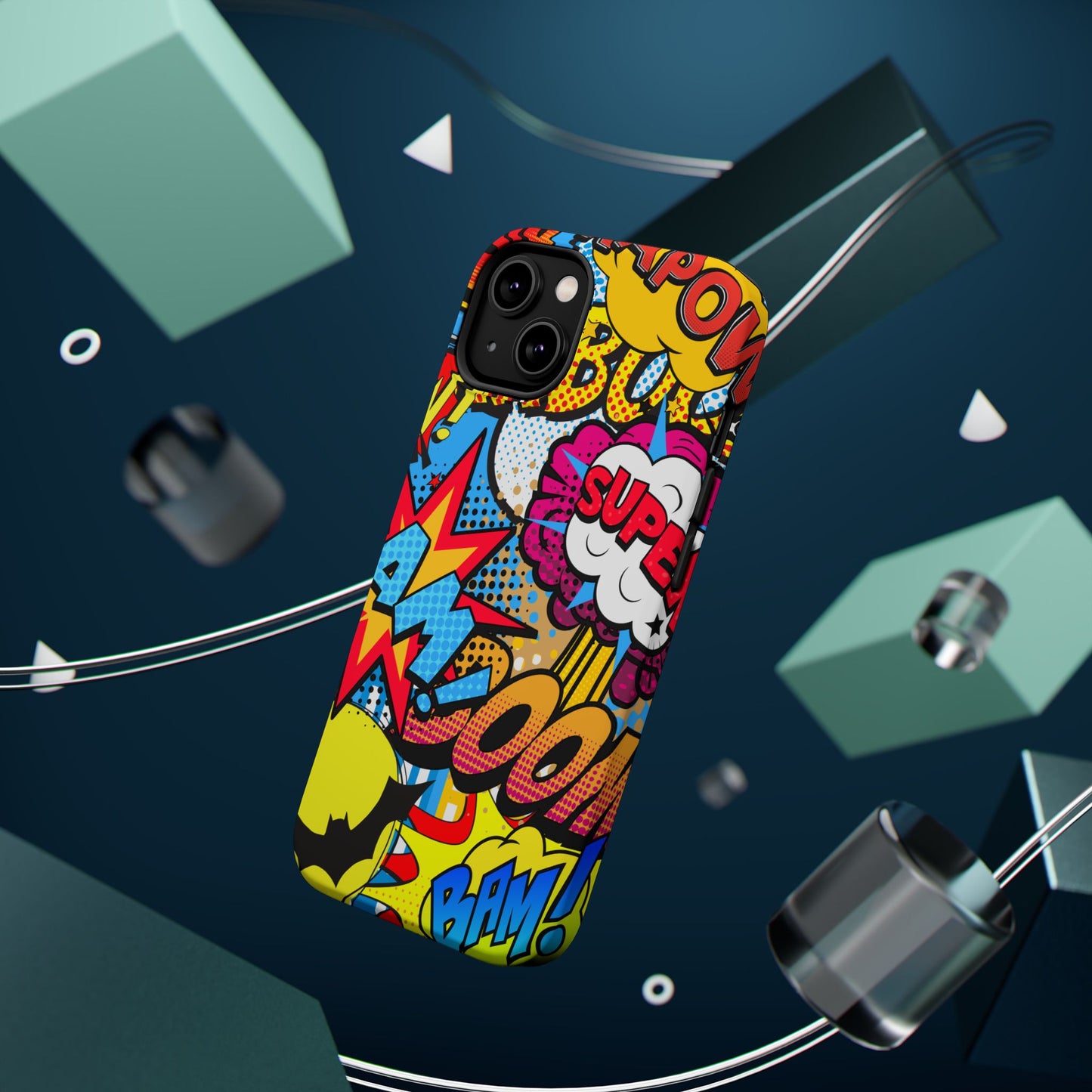 Comic Book Pop Art Phone Case - Magnetic Tough Cases for Superhero Lovers, Fun and Colorful Cell Cover
