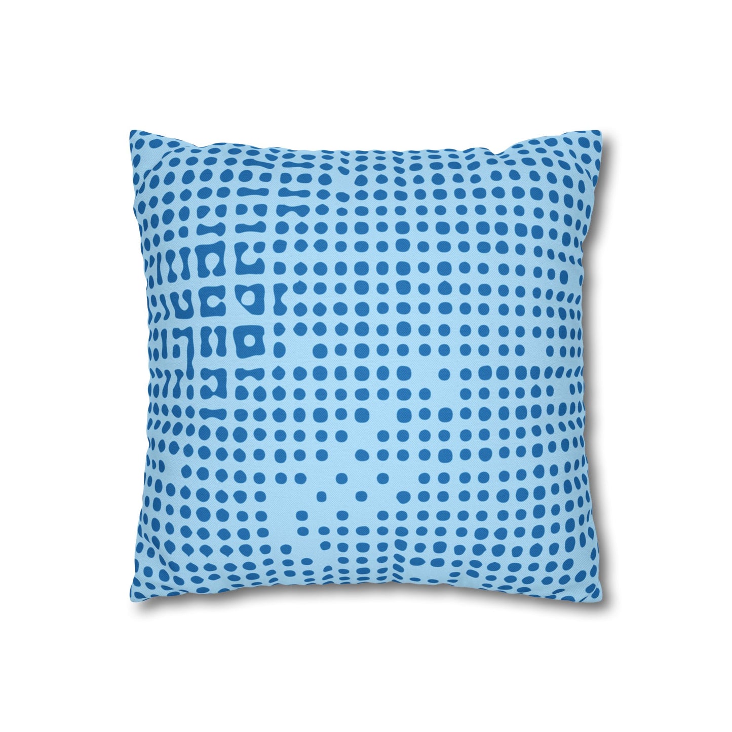 Spun Polyester Square Pillowcase - Blue Tech