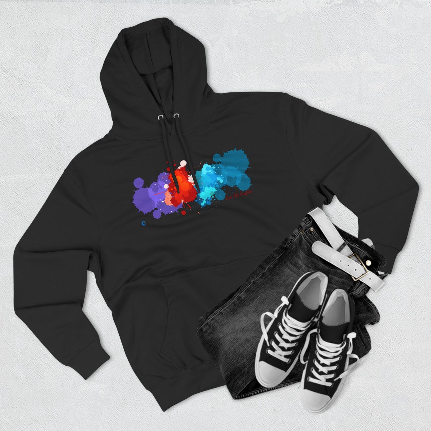 Three-Panel Fleece Hoodie - A Splash of Color