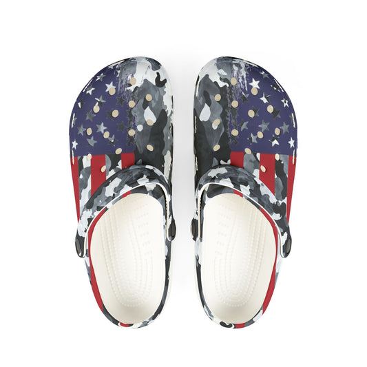 Patriotic Camouflage EVA Foam Rubber Clogs for Comfort and Style