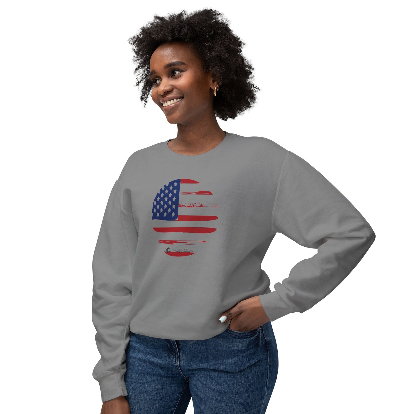 Unisex Lightweight Crewneck Sweatshirt - Circle Flag