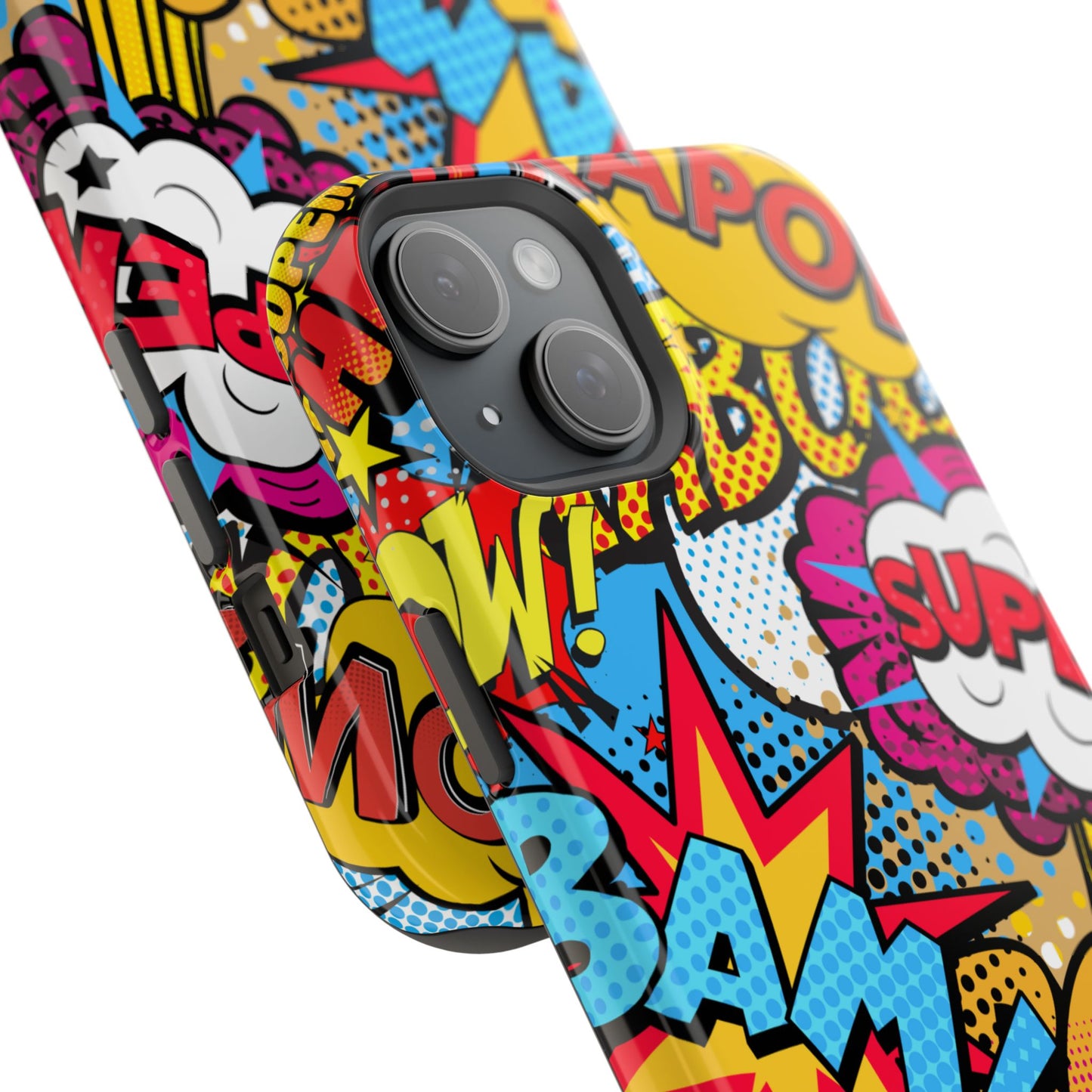 Comic Book Pop Art Phone Case - Magnetic Tough Cases for Superhero Lovers, Fun and Colorful Cell Cover