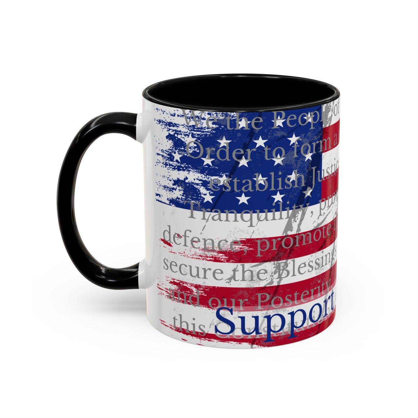 Accent Coffee Mug (11, 15oz) - Support Our Troops 2.0