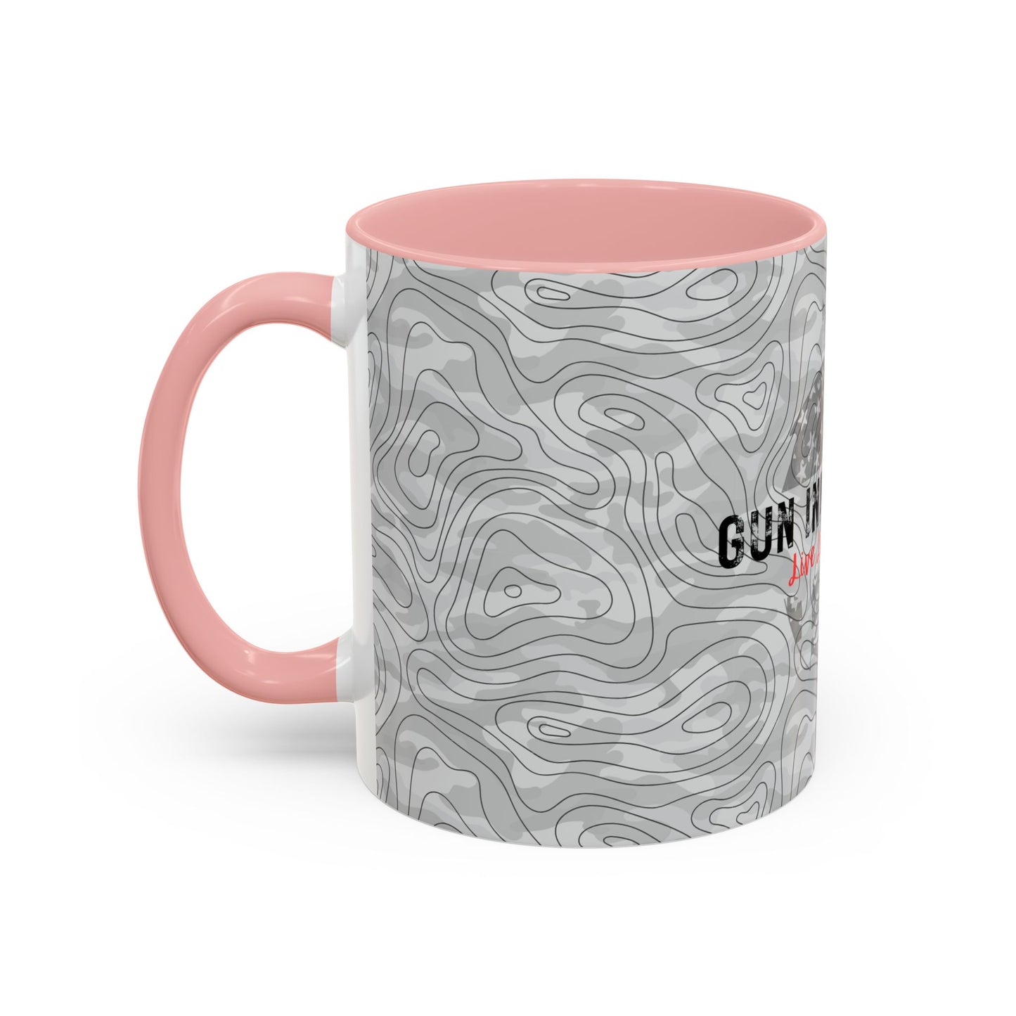 Accent Coffee Mug (11, 15oz) - Gray Topo Logo