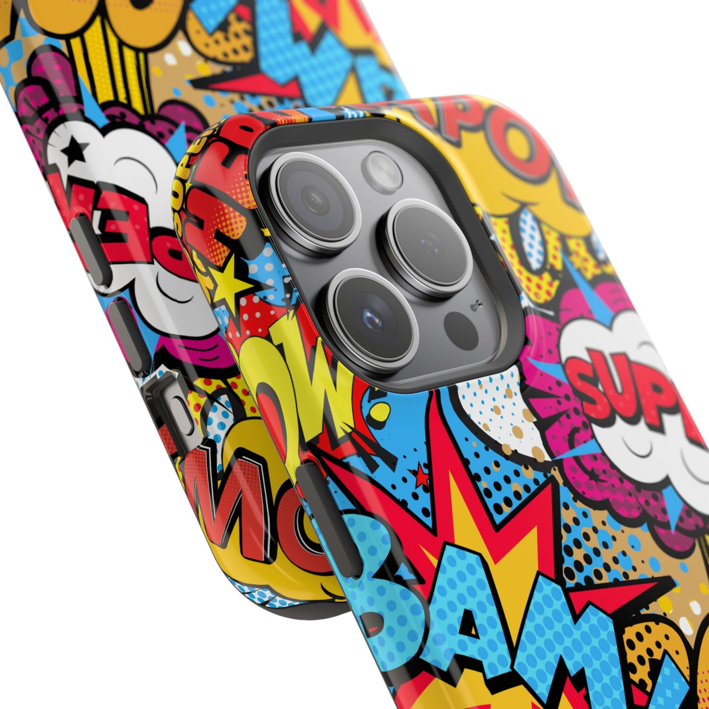 Comic Book Pop Art Phone Case - Magnetic Tough Cases for Superhero Lovers, Fun and Colorful Cell Cover