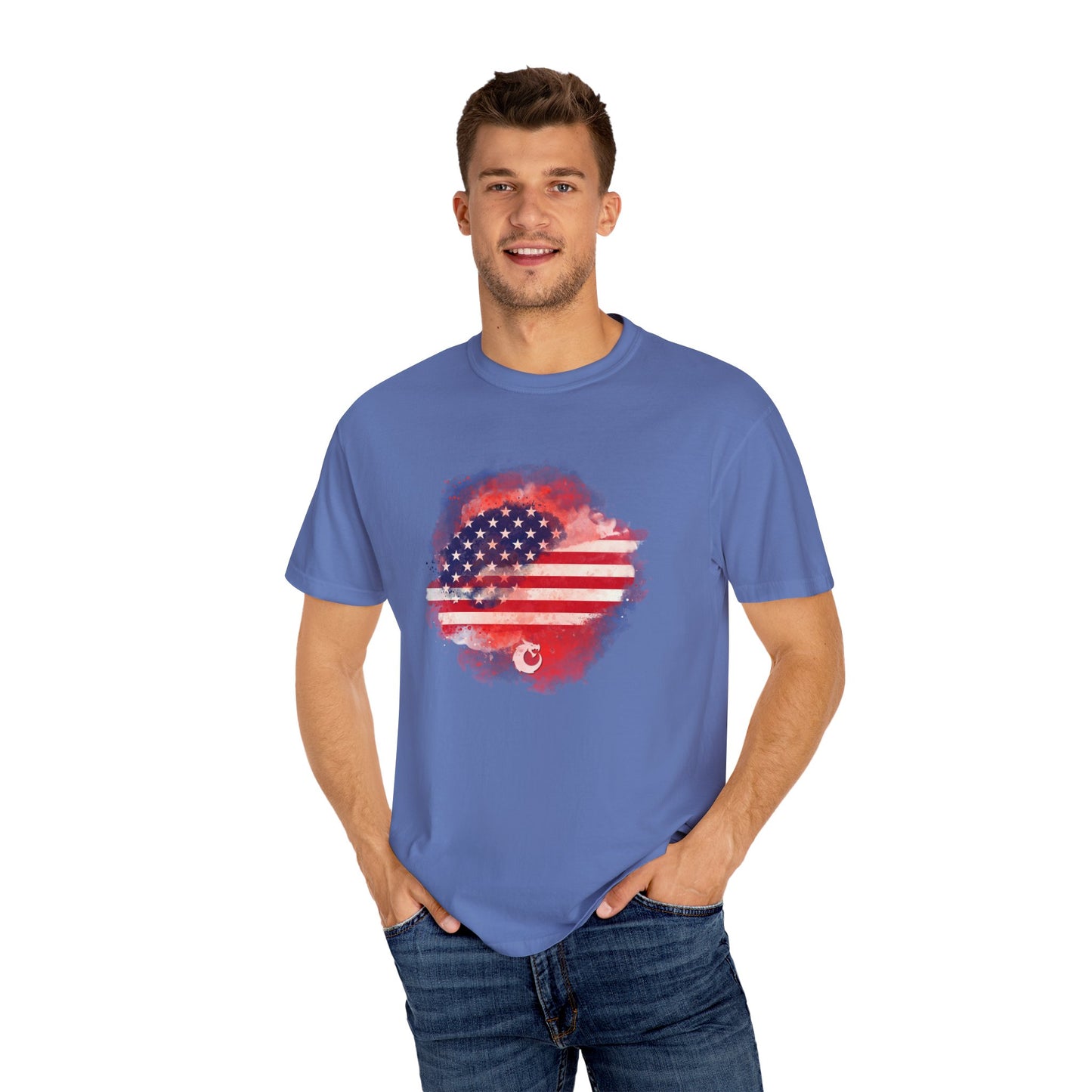 Garment-Dyed T-shirt - Watercolor Flag