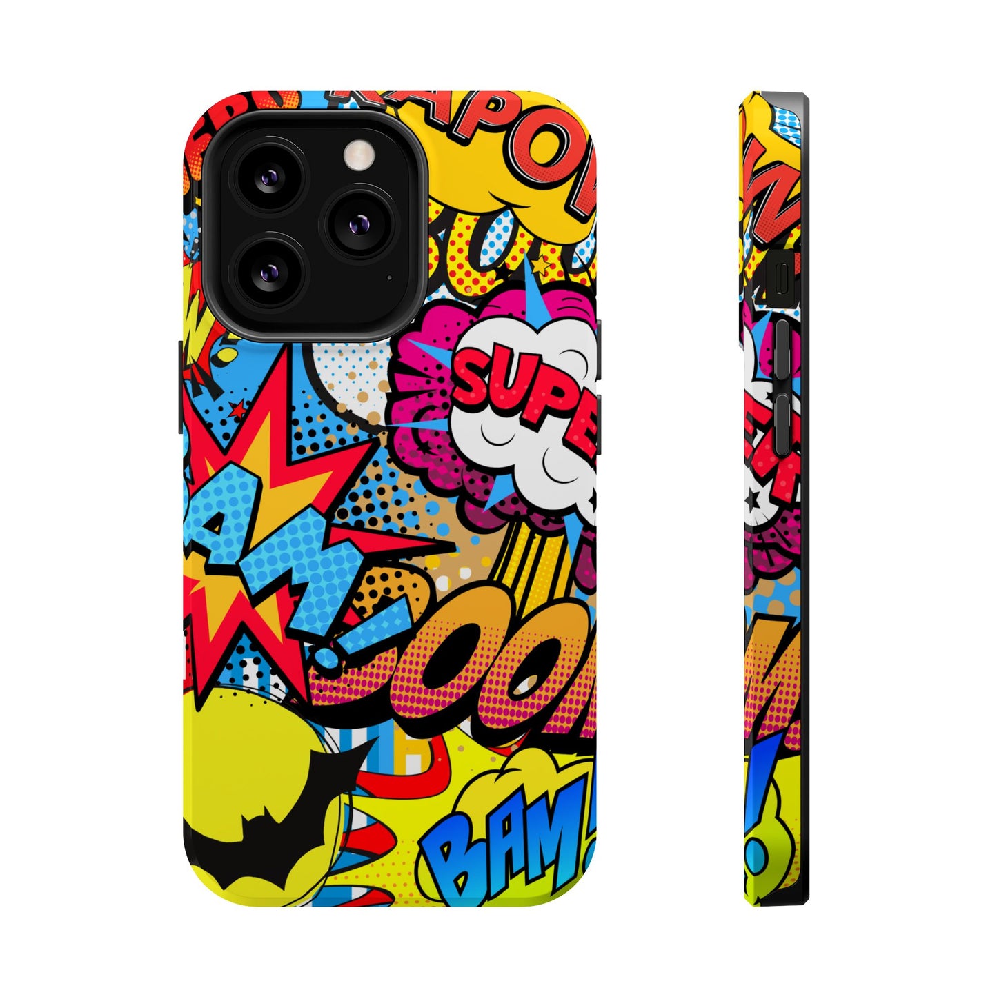 Comic Book Pop Art Phone Case - Magnetic Tough Cases for Superhero Lovers, Fun and Colorful Cell Cover