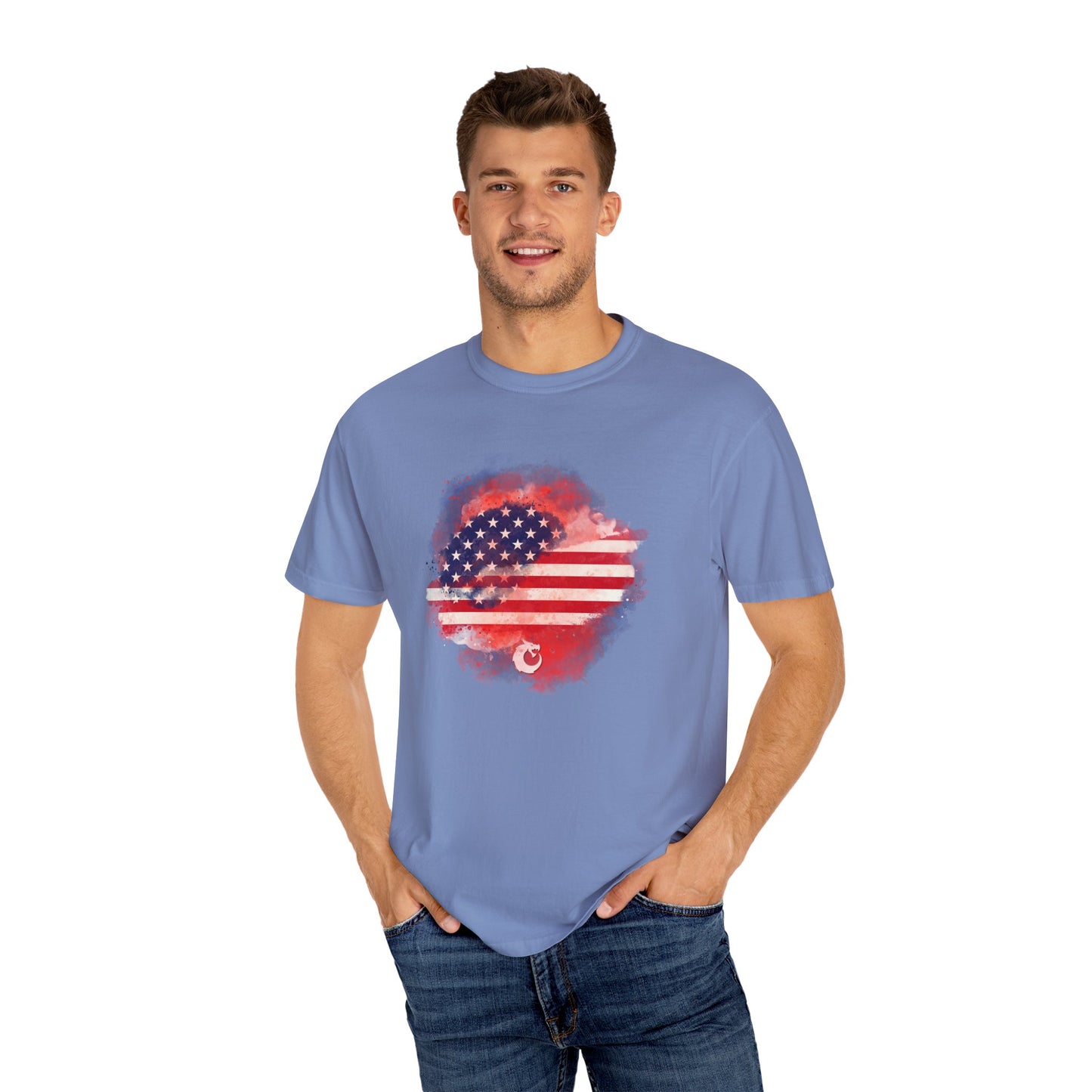 Garment-Dyed T-shirt - Watercolor Flag