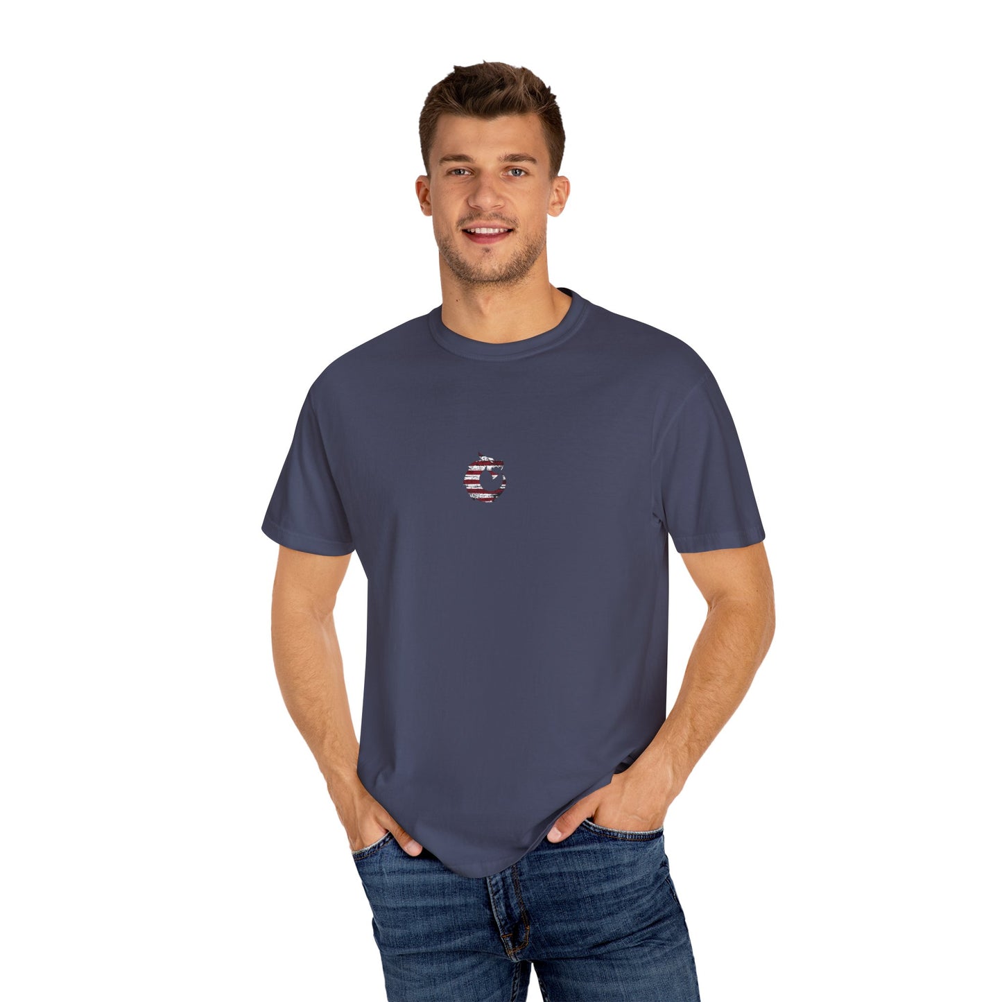 Garment-Dyed T-shirt - American Flag circle
