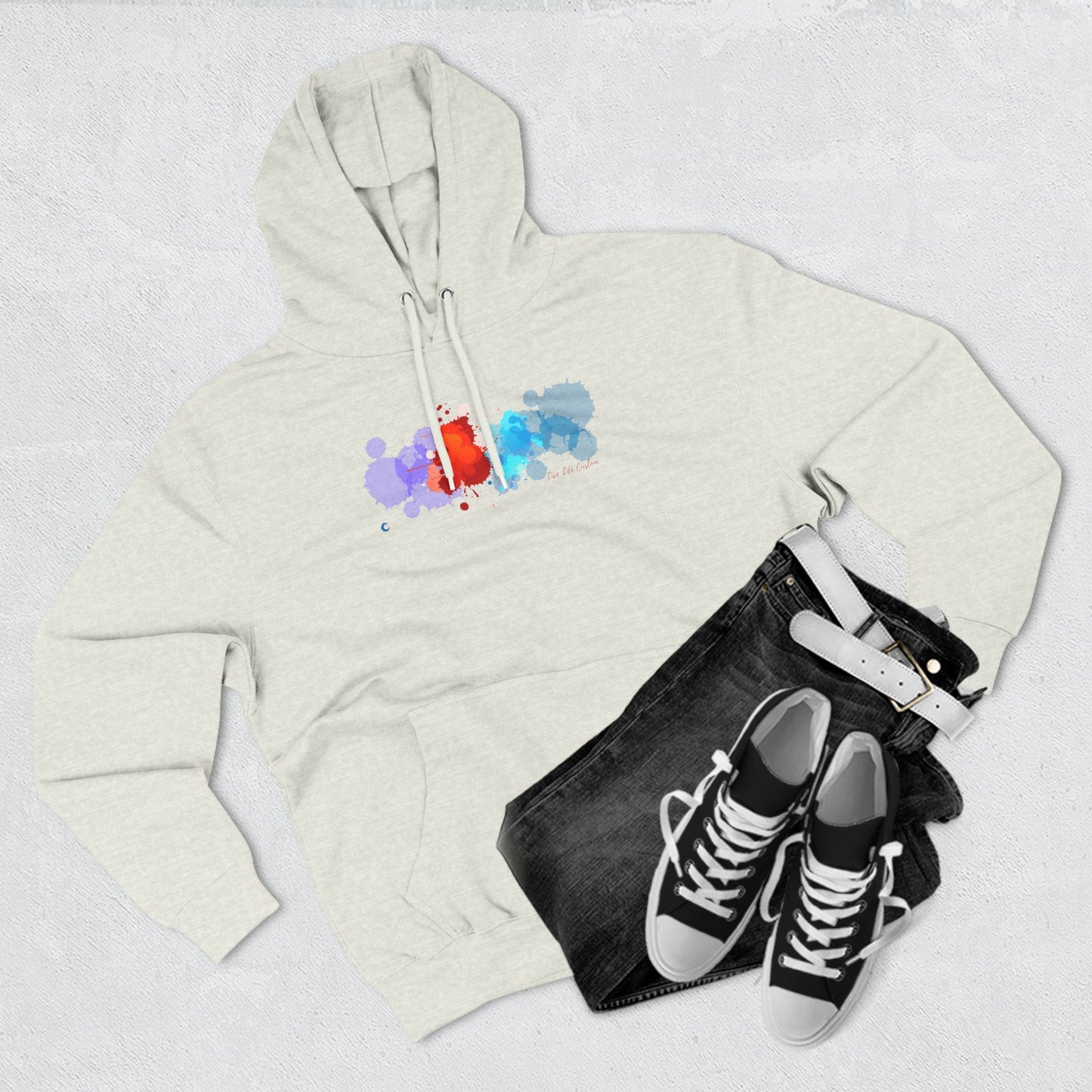 Three-Panel Fleece Hoodie - A Splash of Color