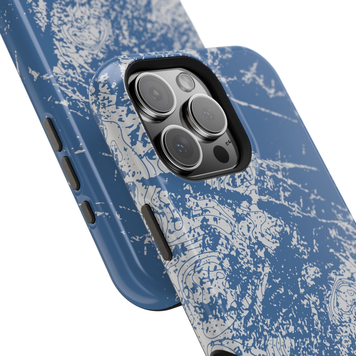 Magnetic Tough Phone Cases - Blue topo camo